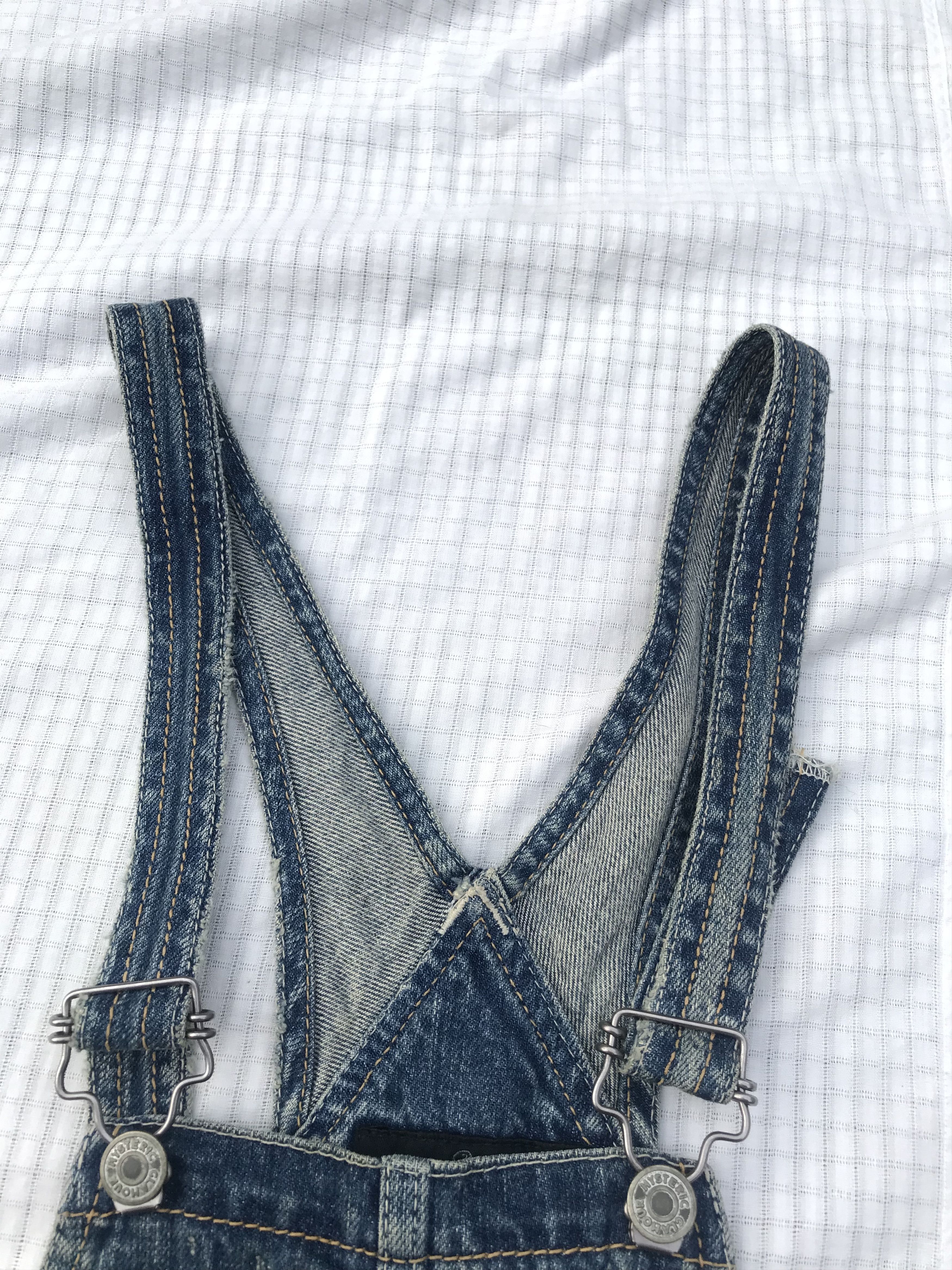 Hysteric Glamour × Japanese Brand (P83) Hysteric Glamour Denim Overall Bib Shorts Sz M Size 30" / US 8 / IT 44 - 6 Thumbnail