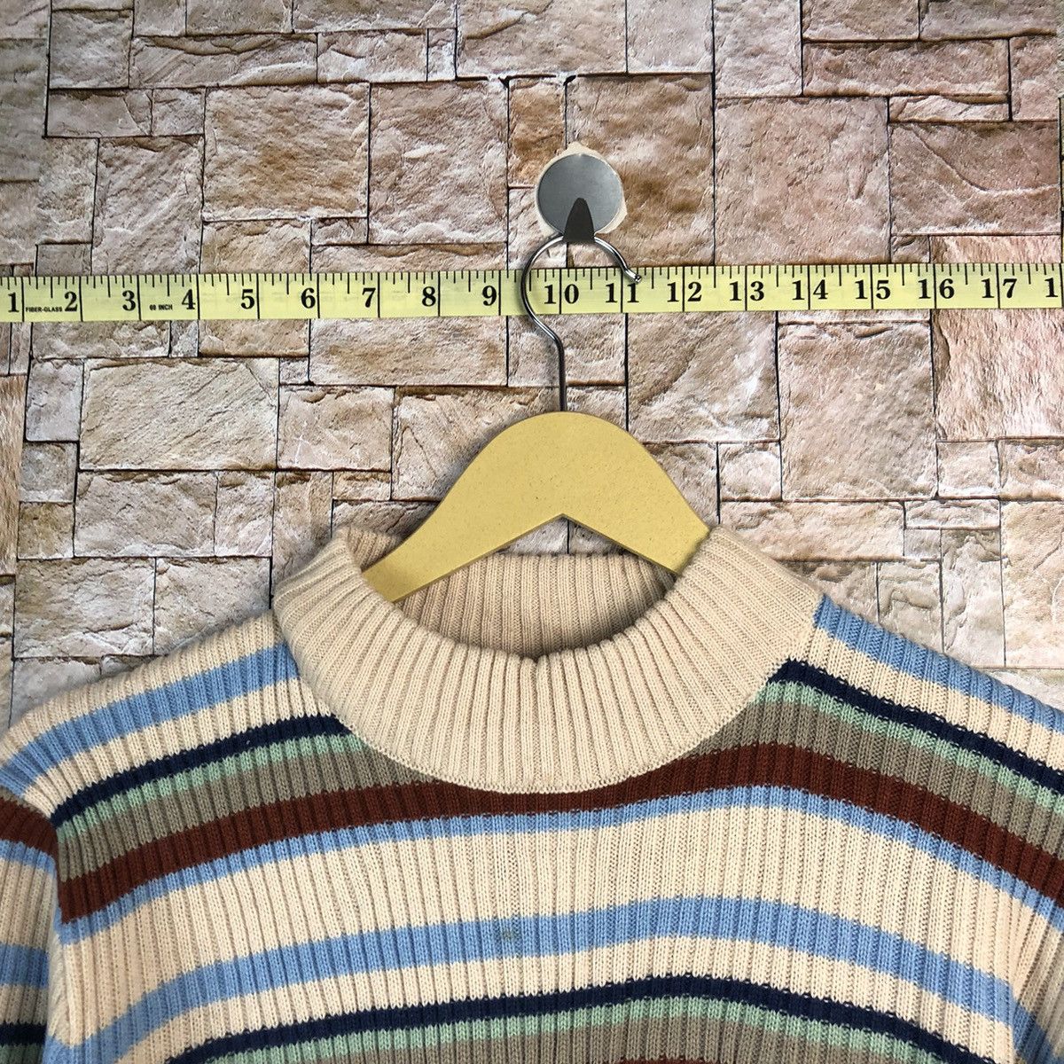 Homespun Knitwear Jeancox Stripe Brown Knitwear #A683 Size M / US 6-8 / IT 42-44 - 4 Thumbnail