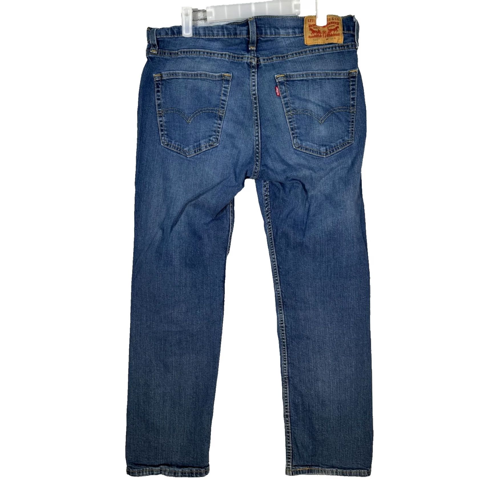 Levi's Levi's 559 Relaxed Straight Jeans Mens 34x30 Blue Denim Stretch Mid Rise Zip Fly Jeans Size US 34 / EU 50 - 2 Thumbnail