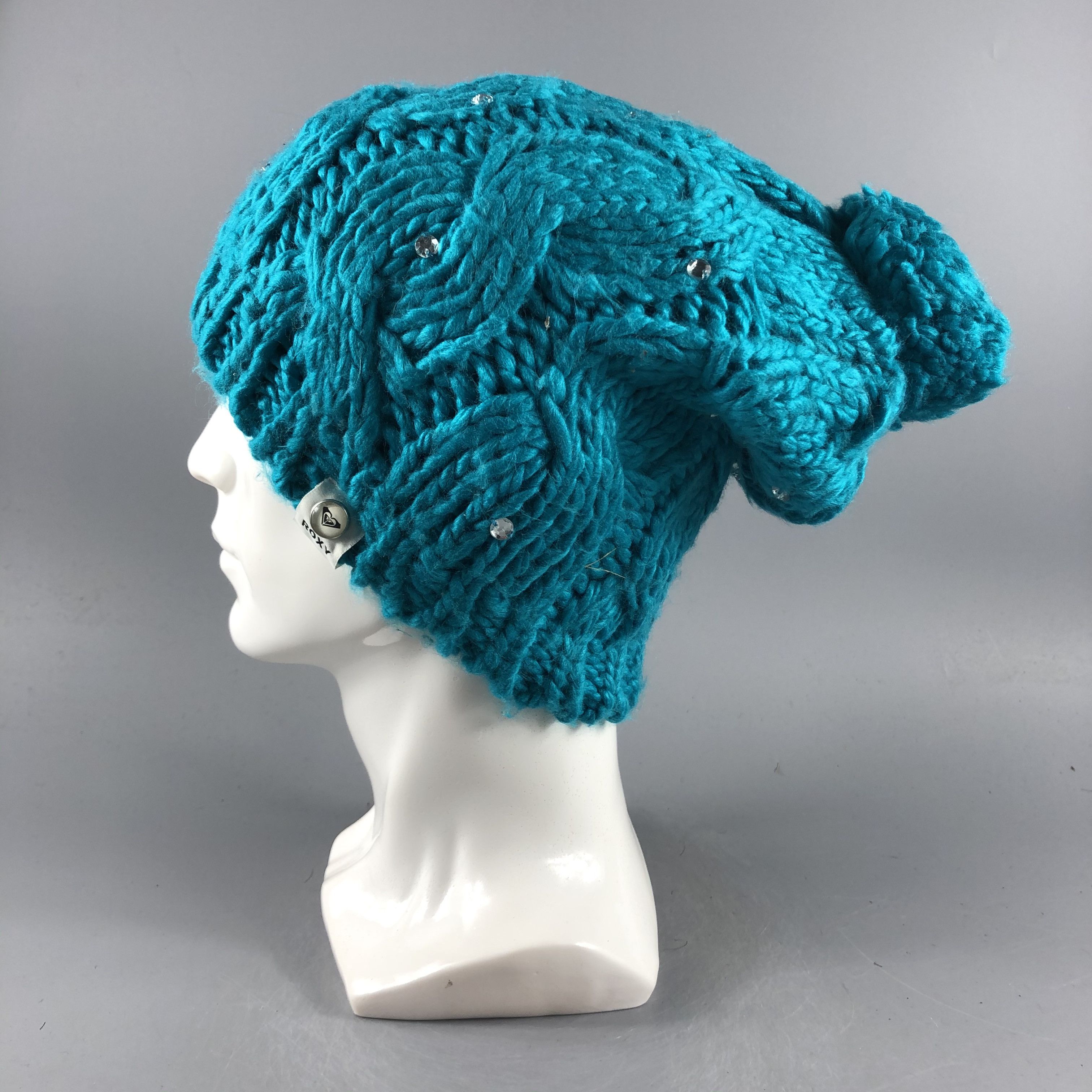 Vintage Roxy Cable Knit Slouchy Beanie Snow Hat Snow Cap -D128 Size ONE SIZE - 2 Thumbnail