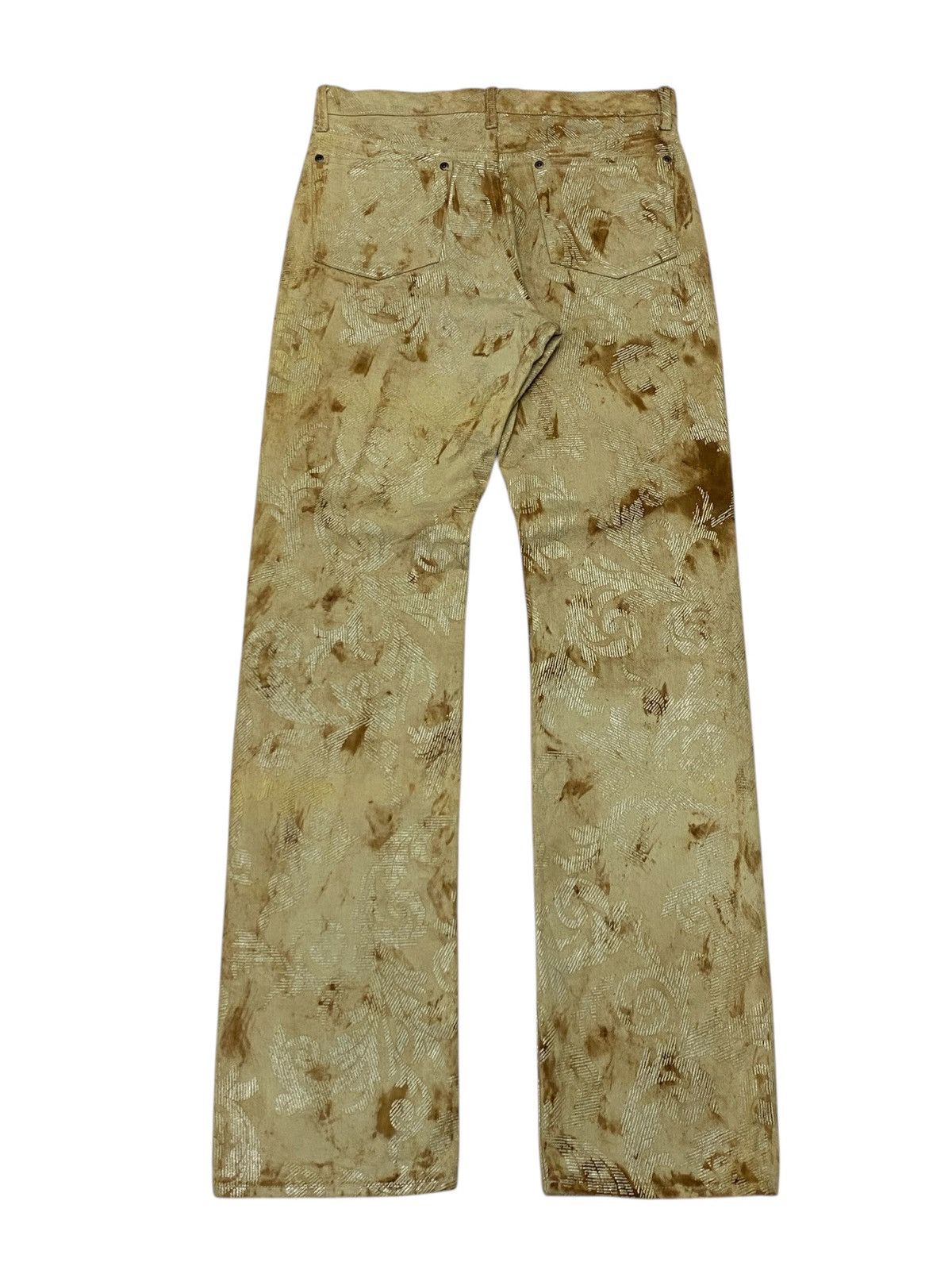 If Six Was Nine Yoshiyuki konishi Gold Paisley Pattern Denim Pants Size US 30 / EU 46 - 3 Thumbnail