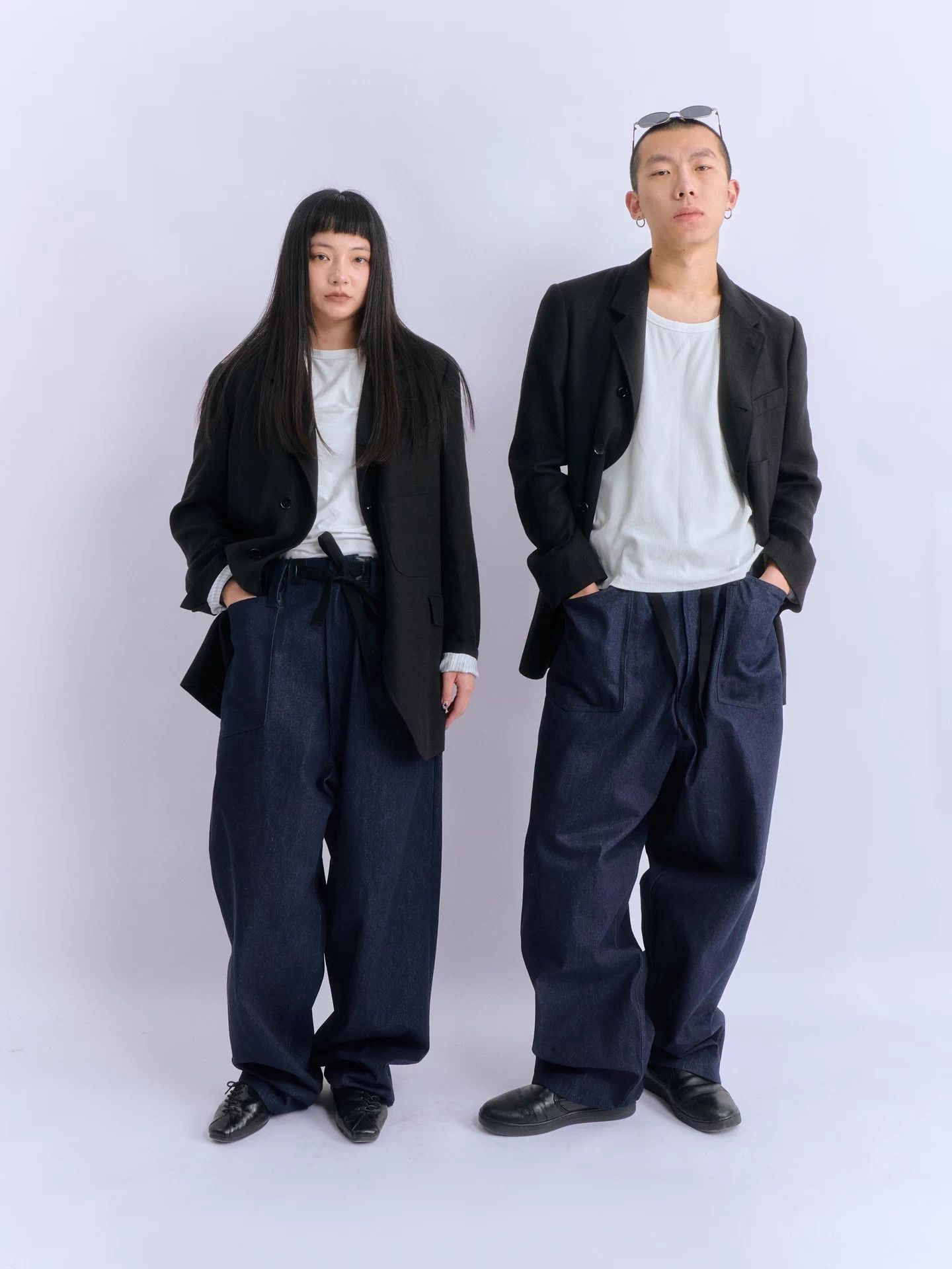 Other YUKIO SATO Navy Denim Wide Leg Sato Pants Size US 30 / EU 46 - 2 Thumbnail