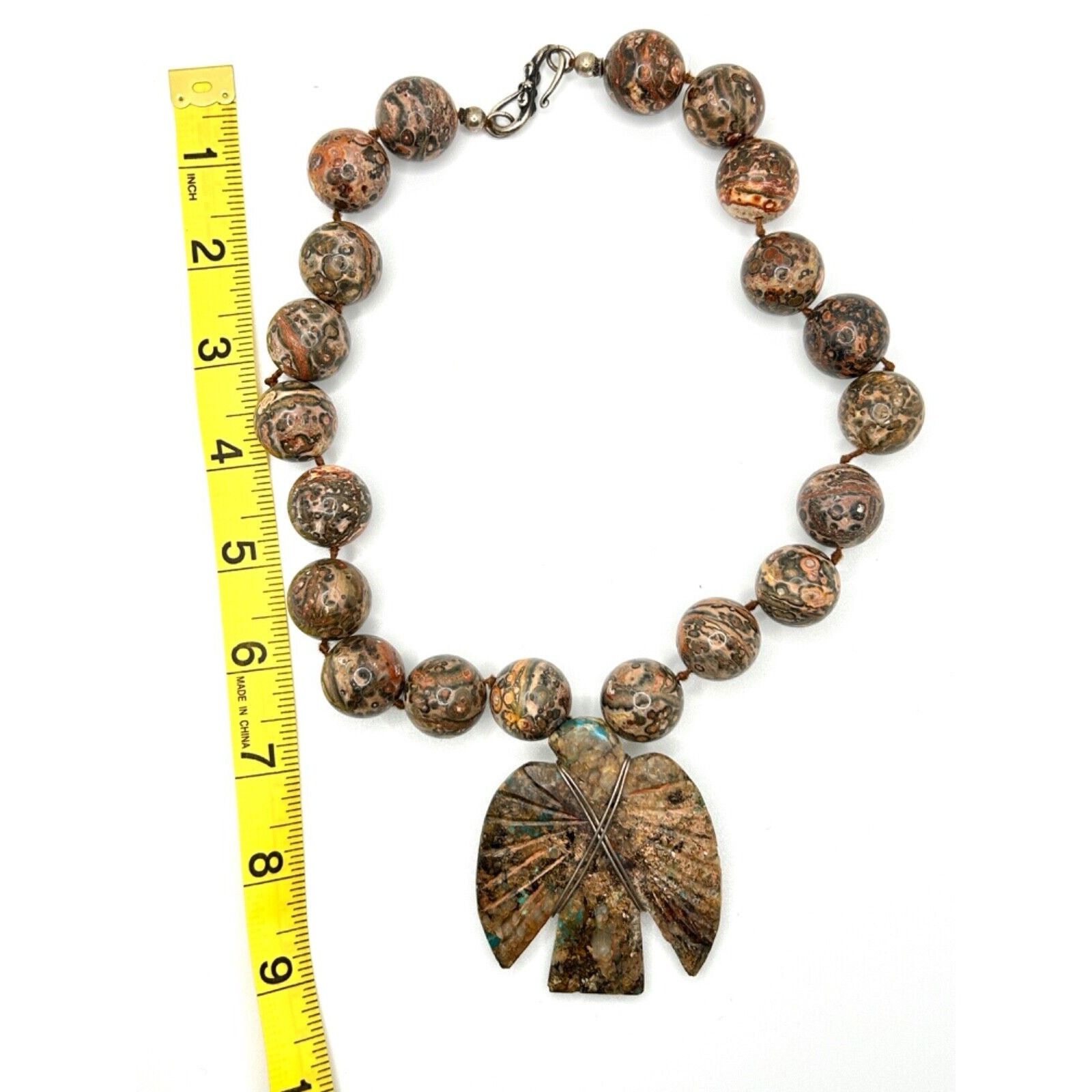 Handmade Leopard Skin Jasper Southwestern Hand-Carved Necklace Size ONE SIZE - 7 Thumbnail