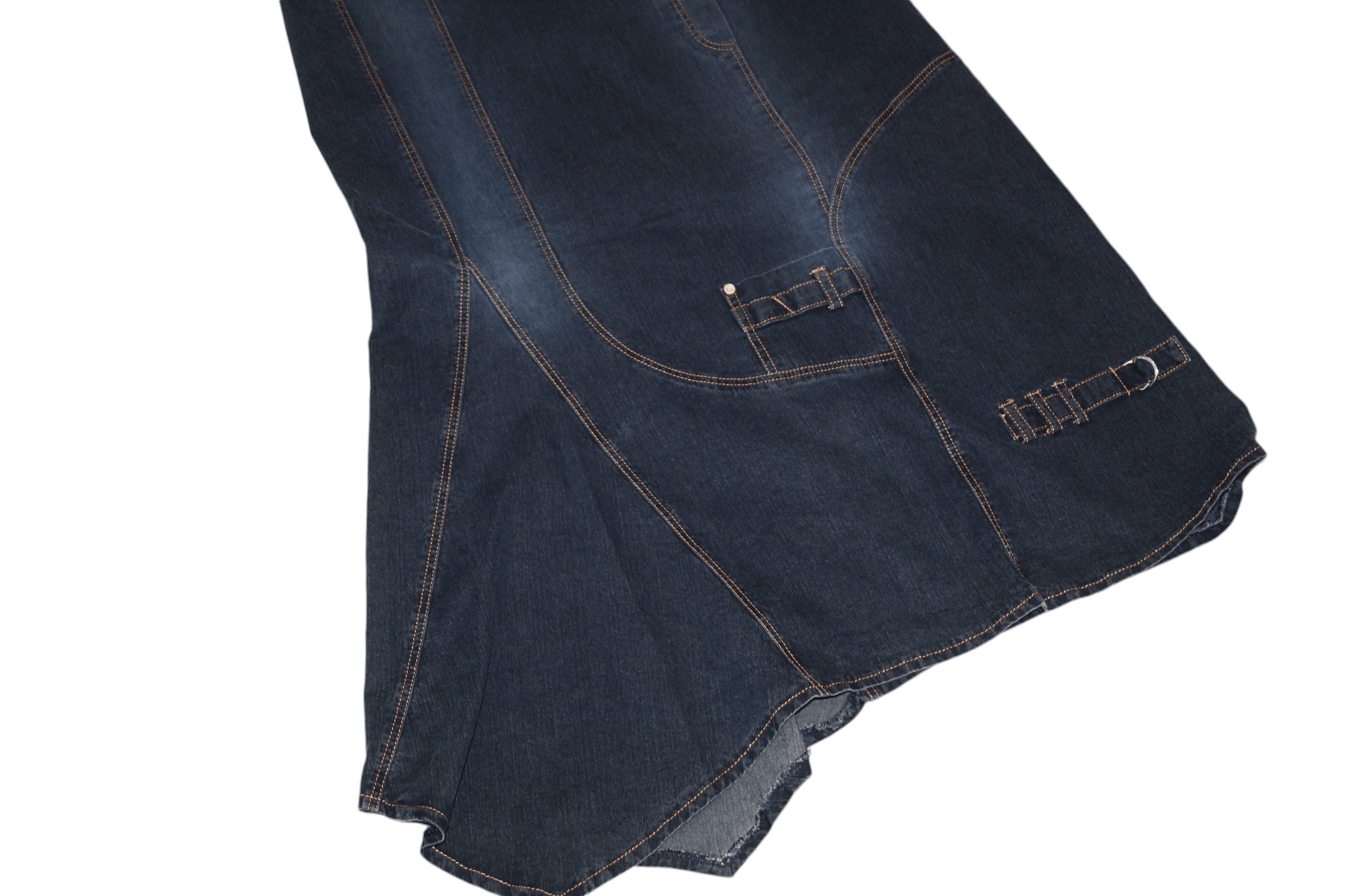 Marithe + Francois Girbaud RARE VTG🔥Fred Sabatier Asymmetrical Faded Denim Cargo Skirt Size 32" / US 10 / IT 46 - 10 Thumbnail