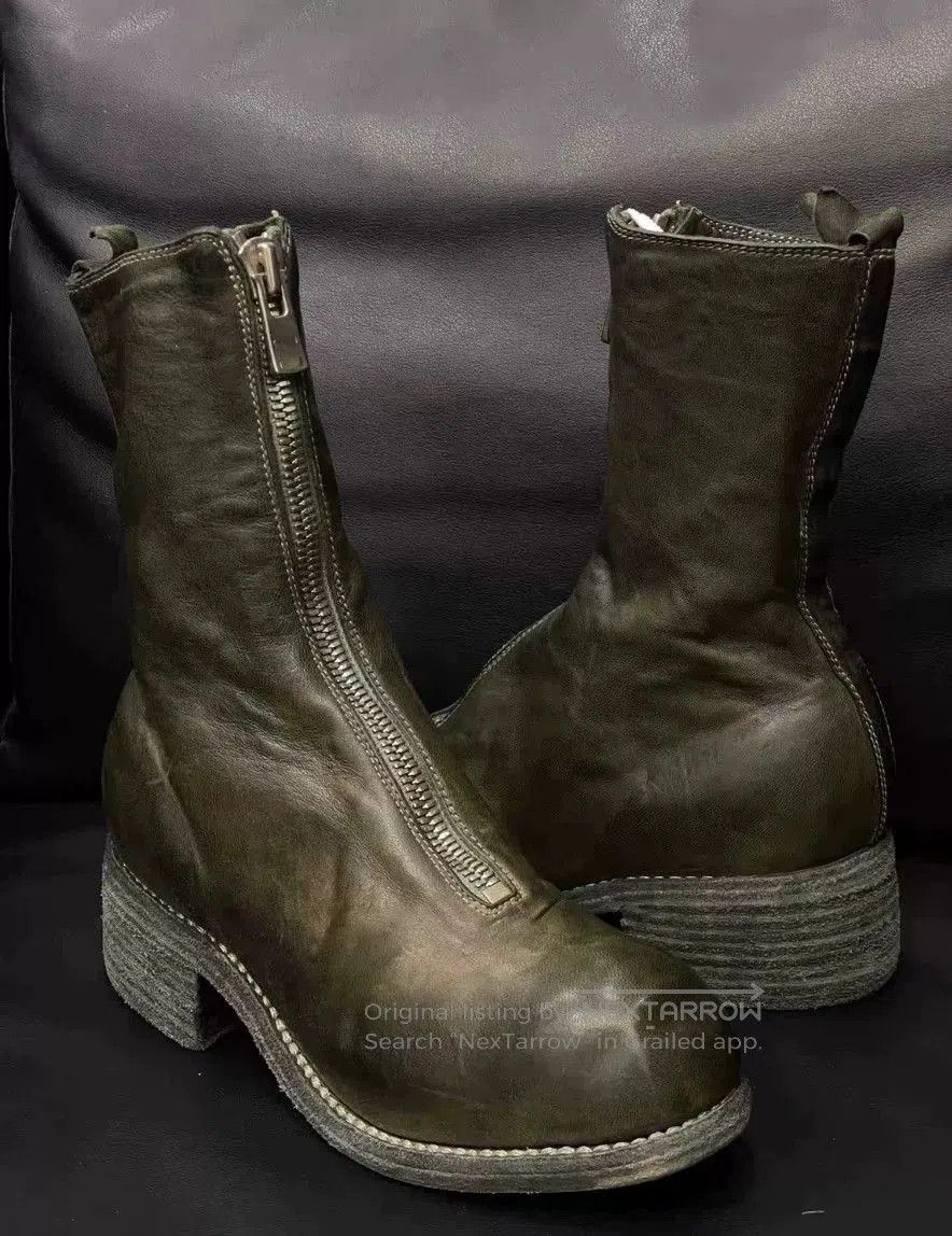 Guidi GUIDI Olive Green Front Zip Boots. Size US 5 / IT 35 - 2 Thumbnail