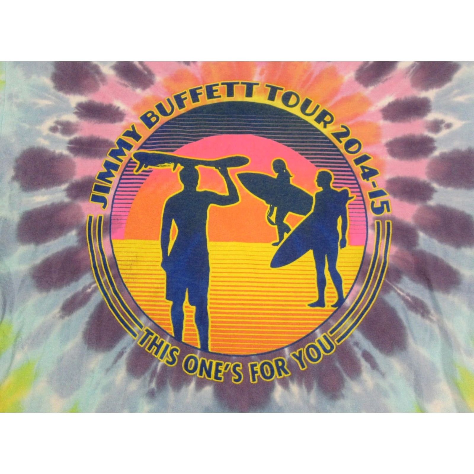 Vintage Jimmy Buffet Shirt Mens Small Yellow Blue Tie Dye Tour 2014-15 Farewell Y2K Size US S / EU 44-46 / 1 - 2 Thumbnail