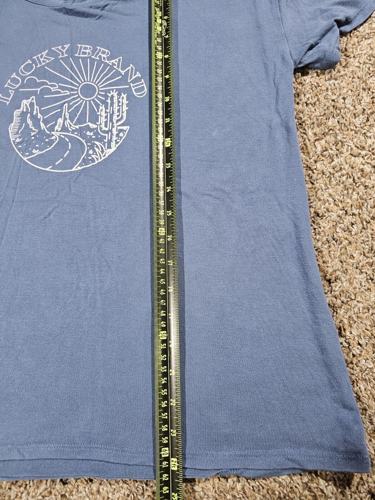 Lucky Brand Lucky Brand T Shirt Womens M Blue Graphic Cactus Sun Stretch Size M / US 6-8 / IT 42-44 - 5 Thumbnail
