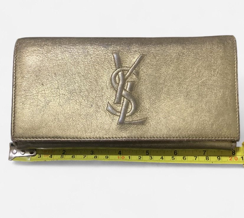Yves Saint Laurent Yves Saint Laurent Metallic Gold Leather Wallet Size ONE SIZE - 7 Thumbnail