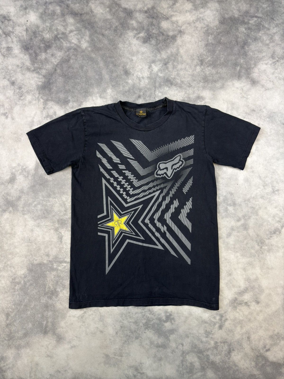 Affliction × Fox Racing × Japanese Brand Affliction Y2k style Rockstar Tee shirt Fox Drip racing Size US S / EU 44-46 / 1 - 1 Thumbnail
