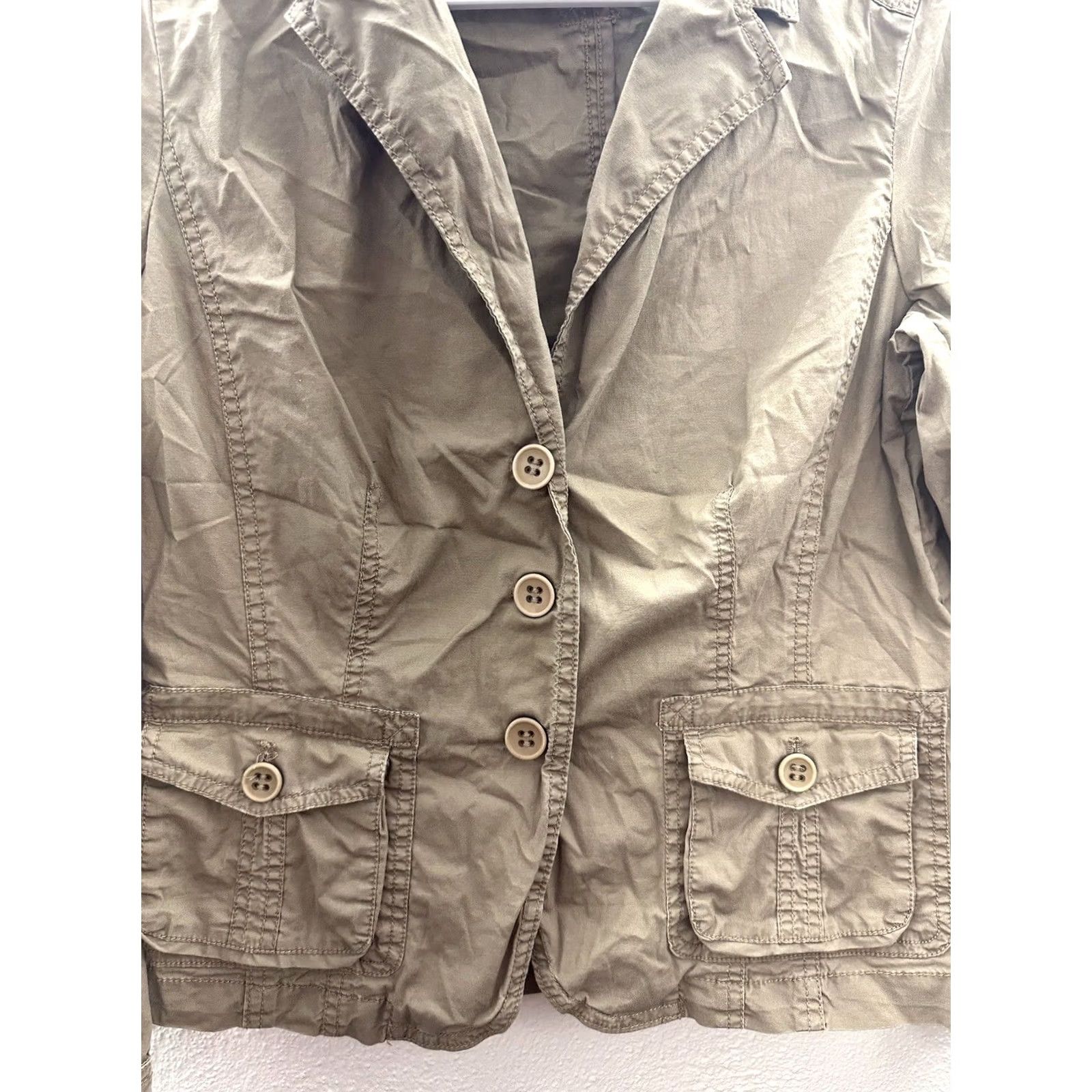 Vintage Womens Style & Co Jacket Petite Medium Brown Button Up Light Weight Jacket Mens? Size M / US 6-8 / IT 42-44 - 2 Thumbnail