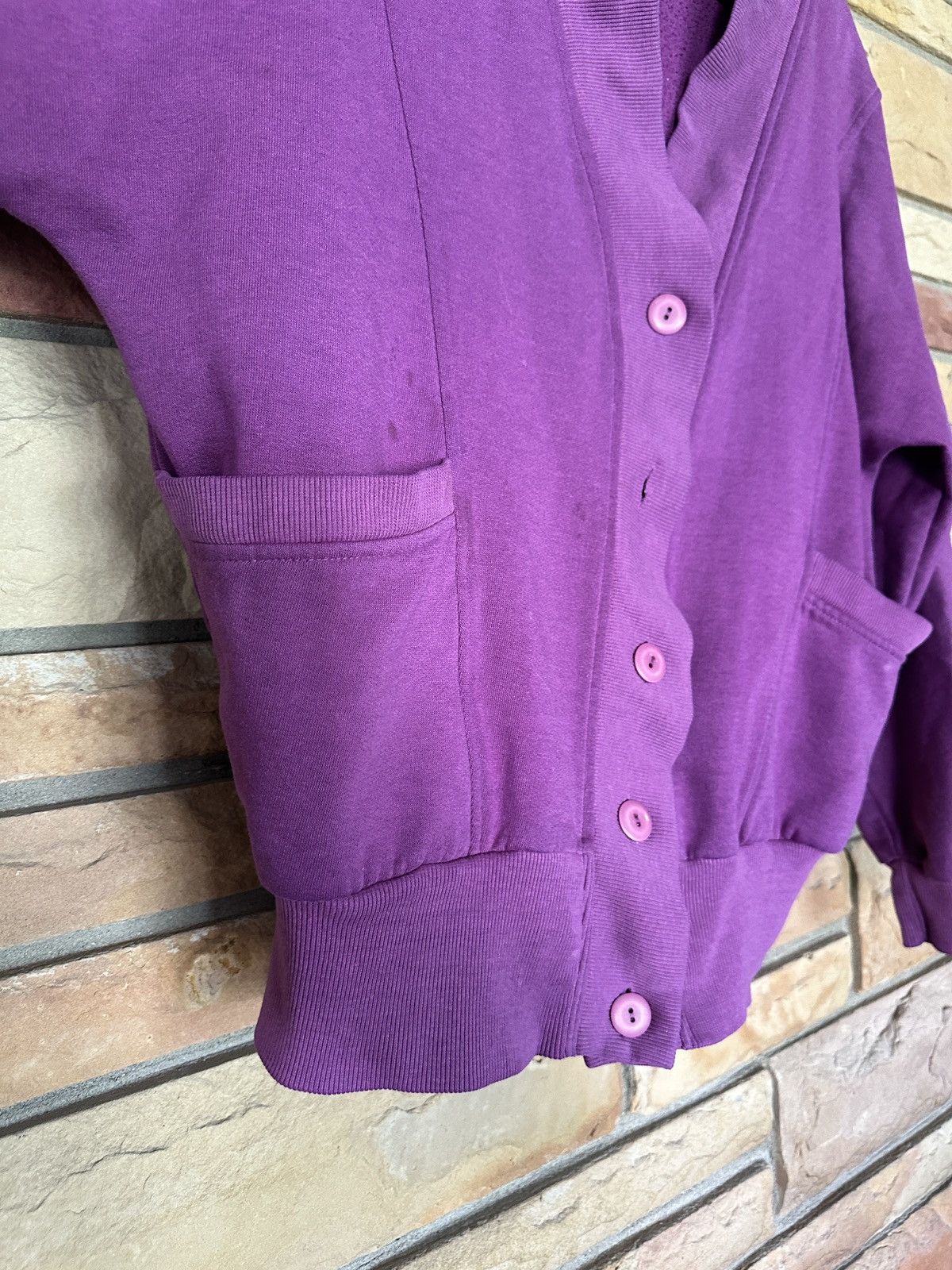 Vintage Vintage 80s Purple Oversized Cardigan Sweater Size S / US 4 / IT 40 - 6 Thumbnail