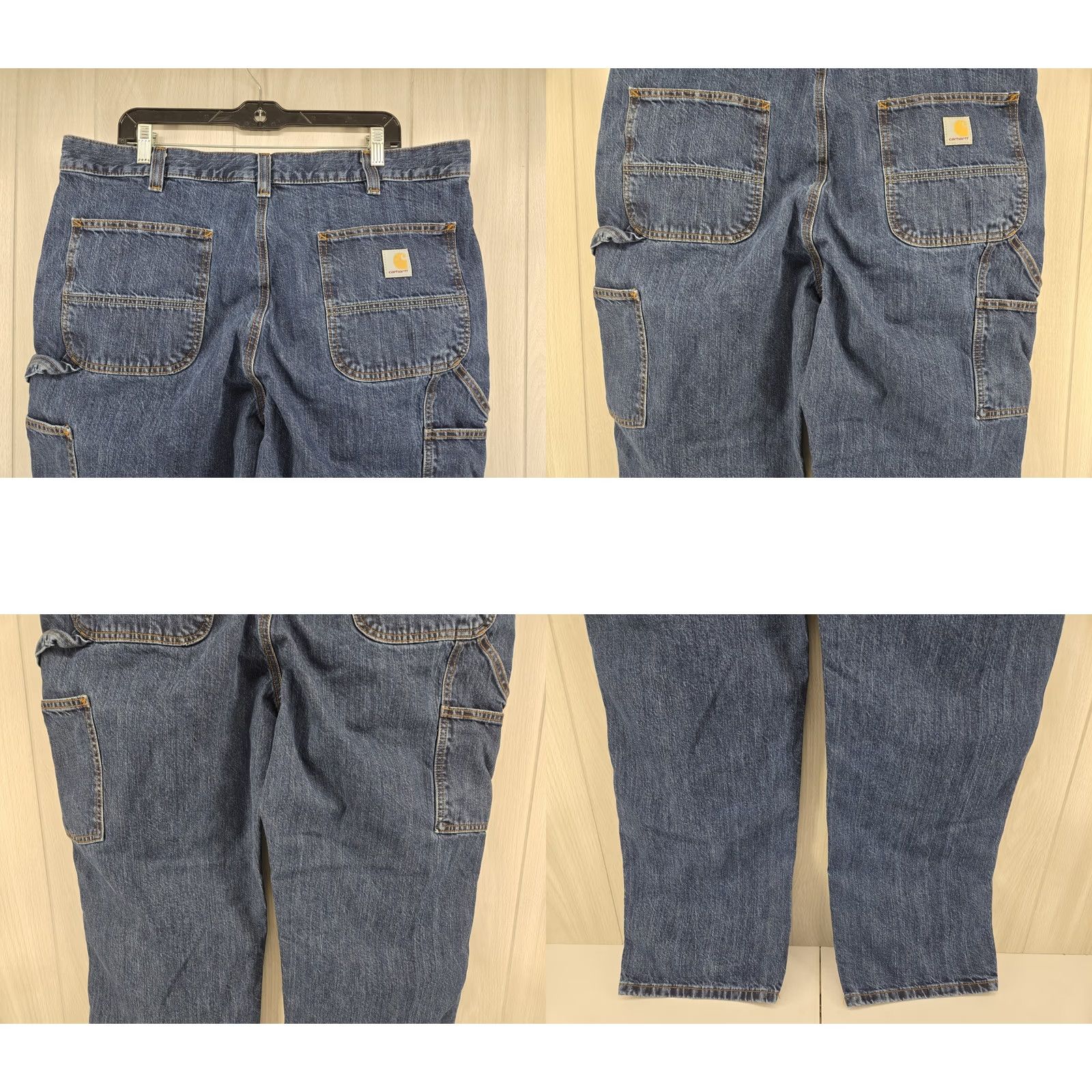 Carhartt Carhartt Jeans Men 38x32 Blue Denim Loose Fit Dark Wash double knee 104944-H45 Size US 38 / EU 54 - 8 Thumbnail