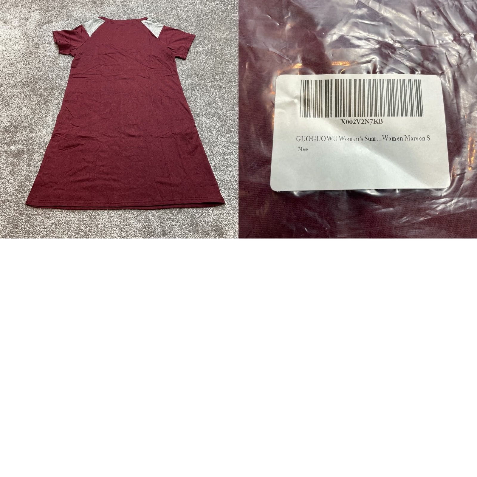 Vintage Unbranded Shirt Dress T Shirt Dress Womens Small Dark Red Maroon Short Sleeve New Size S / US 4 / IT 40 - 8 Thumbnail