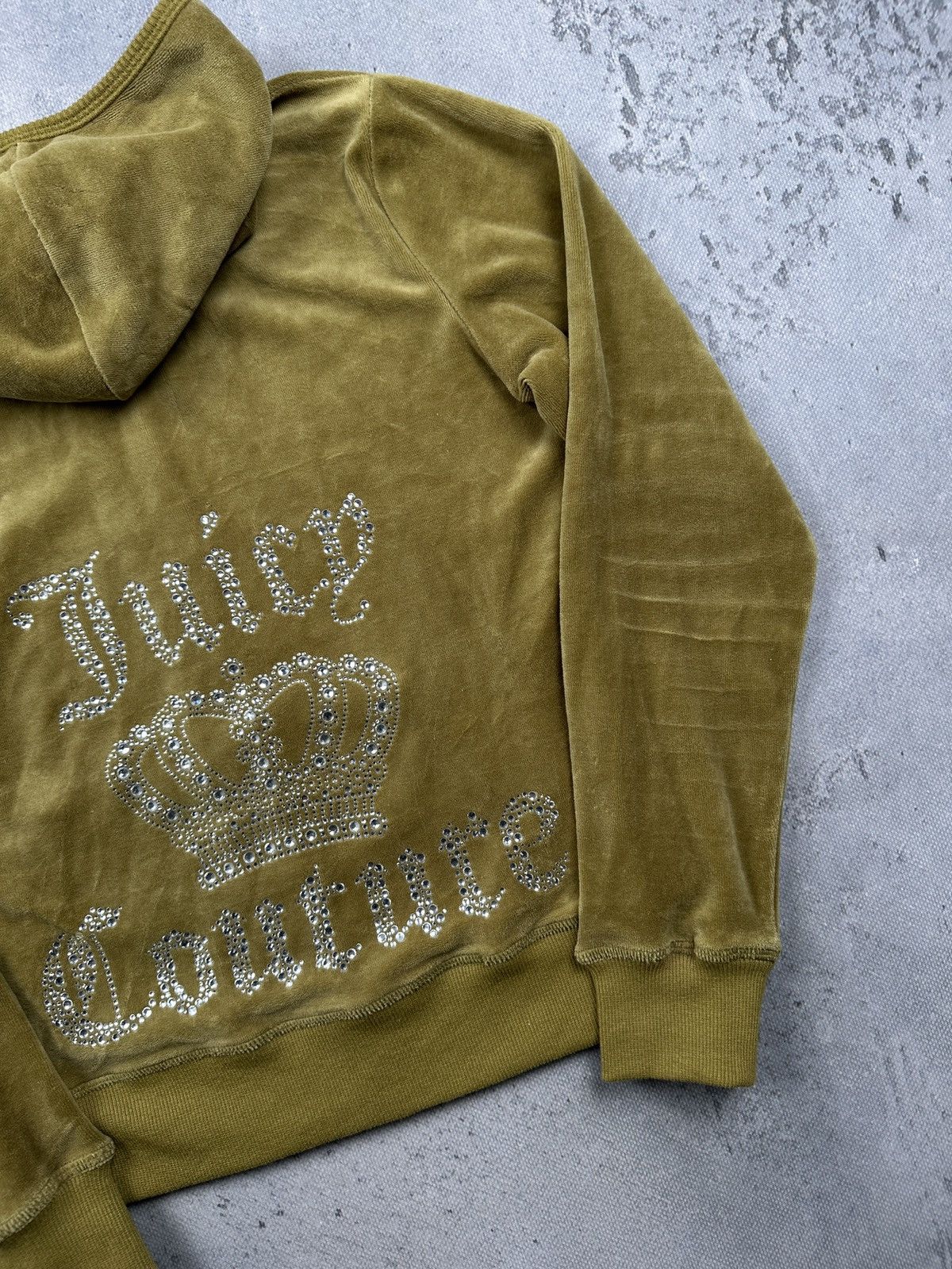 Juicy Couture Juicy Couture Velour Hoodie Rhinestone Crown Y2K Gold 90s Size S / US 4 / IT 40 - 8 Thumbnail