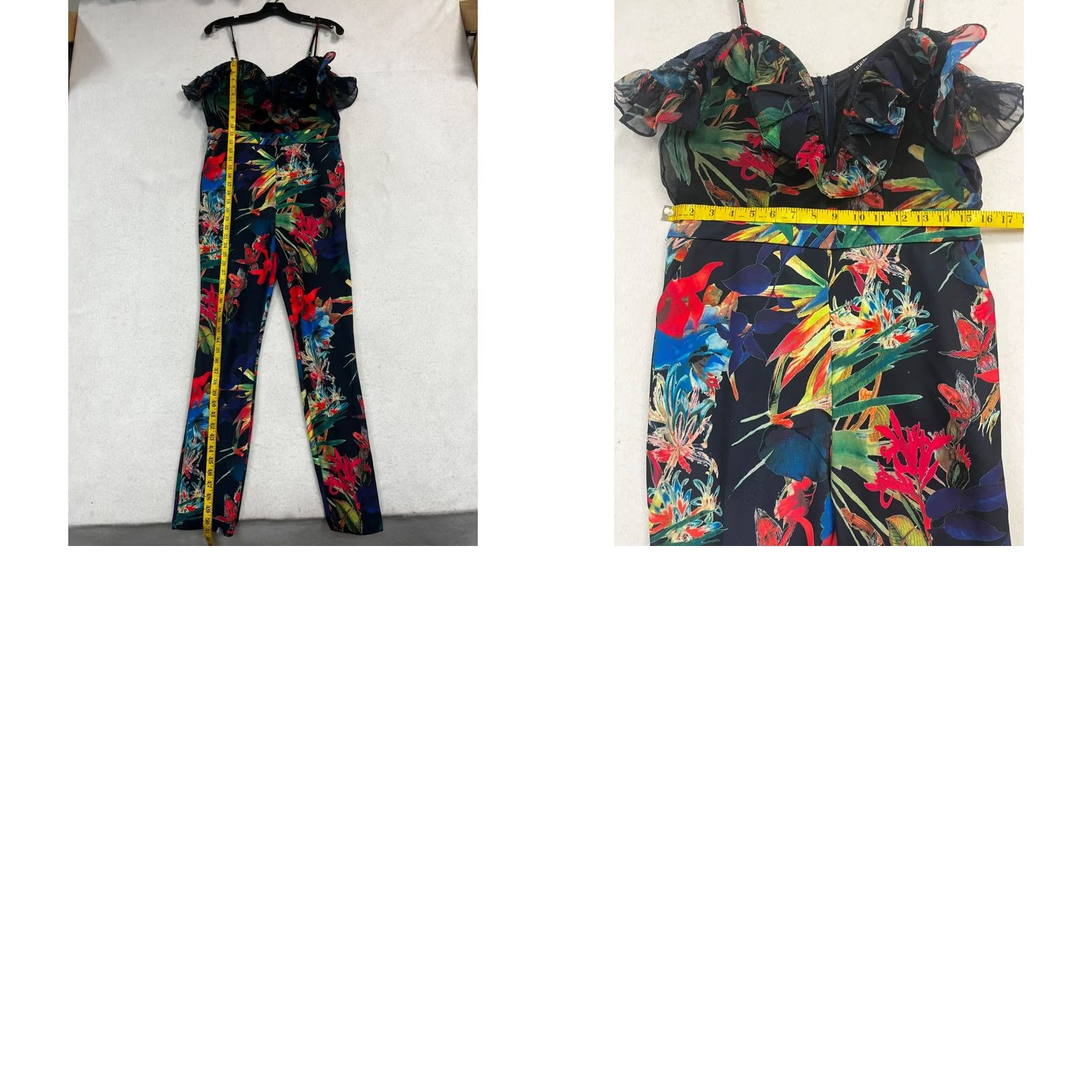 Fashion Nova VINTAGE? Women’s Fashion Nova Tropical Jumpsuit XL Navy One-Piece Womens Size 40" / US 18 - 8 Thumbnail