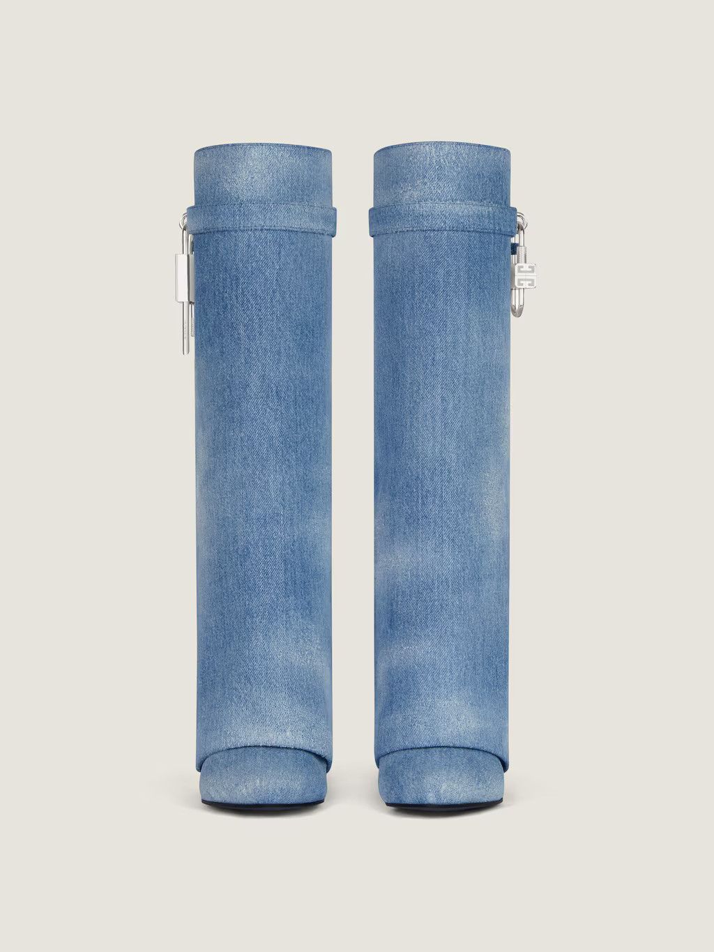 Givenchy o1lv12m0326 Shark Lock Pant Boots 90mm in Denim Blue Size US 7 / IT 37 - 3 Thumbnail