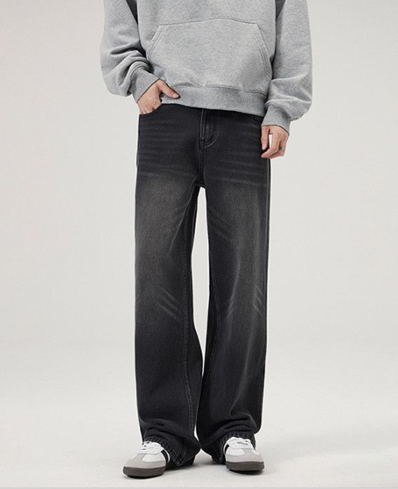 Vintage Retro distressed washed straight-leg baggy jeans for men Size US 32 / EU 48 - 1 Thumbnail