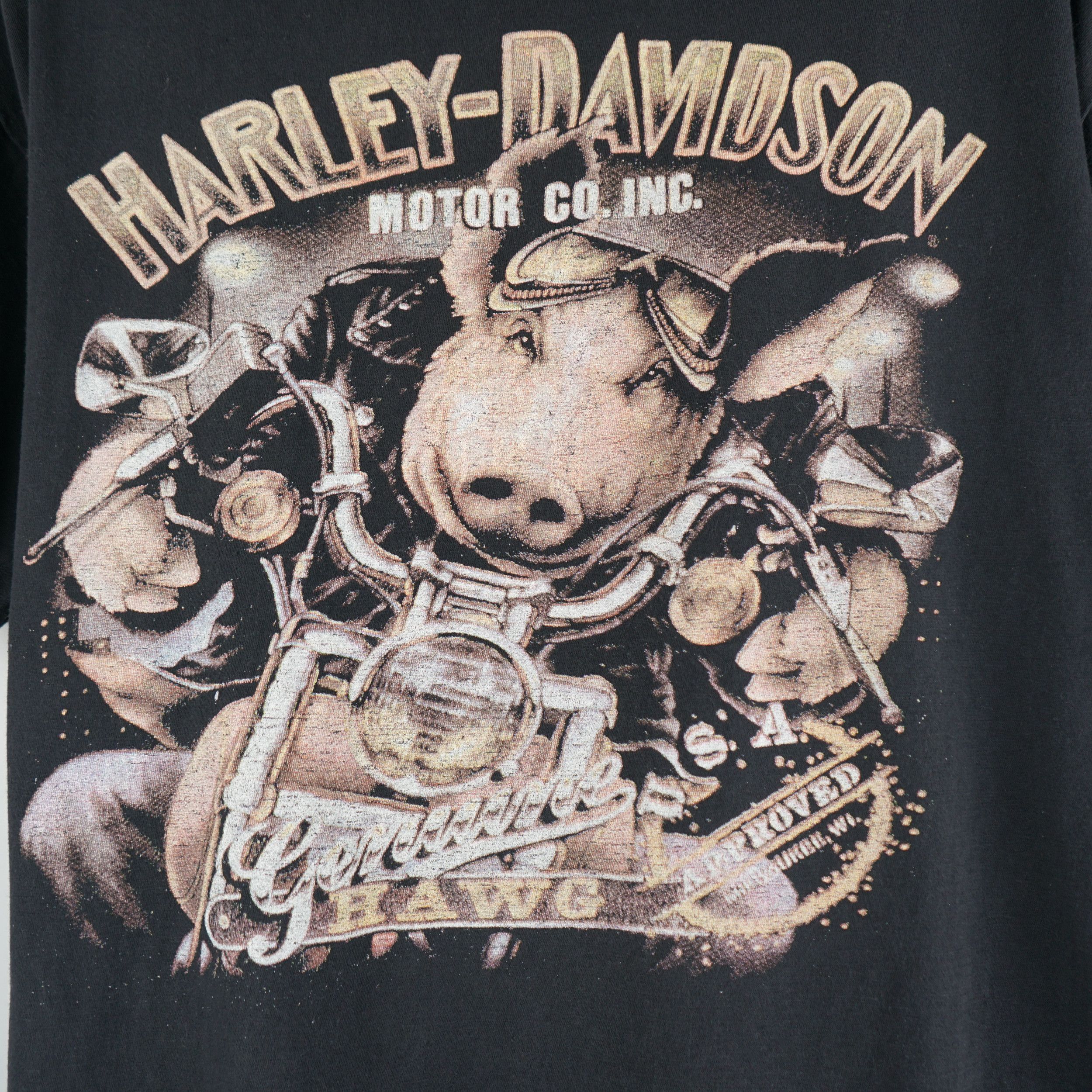 Harley Davidson × Vintage Vintage 1990s Harley-Davidson HAWG T-Shirt Size US M / EU 48-50 / 2 - 2 Thumbnail