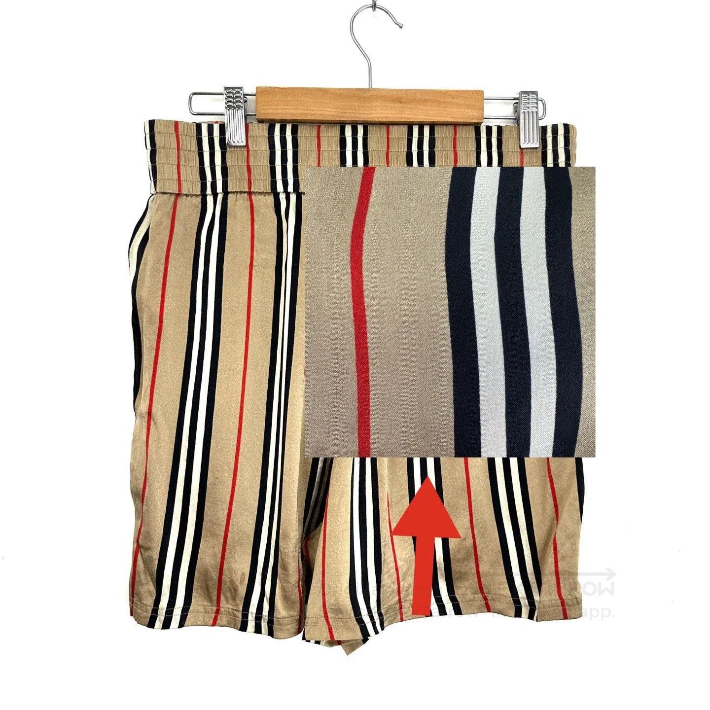 Burberry Burberry Striped Silk Casual Shorts. Size 35" - 7 Thumbnail