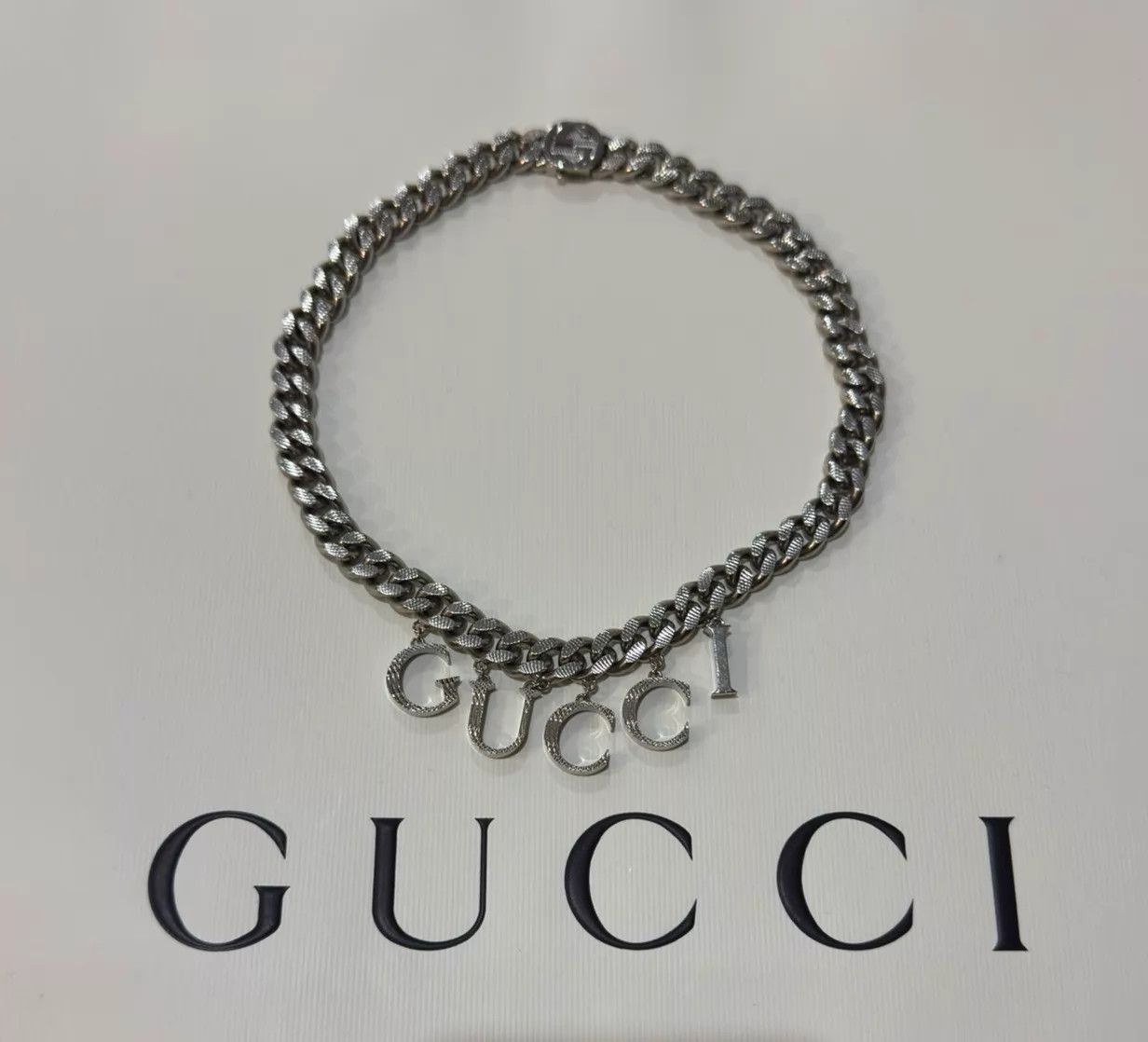 Gucci Gucci 100th Anniv Letter Logo Necklace IU Unisex New w/ Tags Size ONE SIZE - 1 Thumbnail