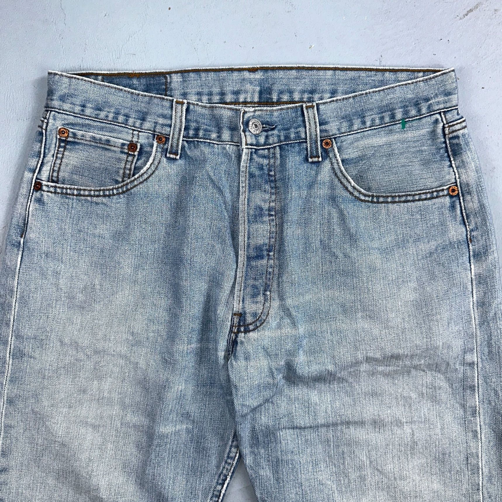 Levi's Levis 501 Vintage Y2K XX Straight Leg Jeans Blue Light Wash 34x34 Act 32x31 Jeans Men Levi's 501 Series 90s Vintage Straight Size US 34 / EU 50 - 2 Thumbnail