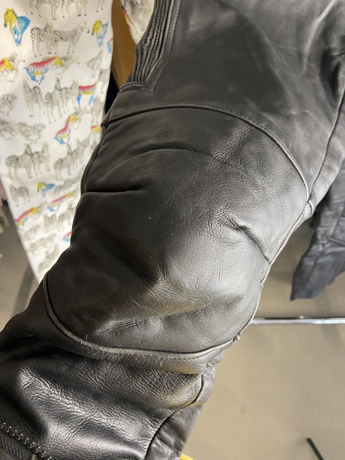 Vintage MQP Black Leather Zip Up Straight Fit Biker Pants Size US 31 - 9 Thumbnail