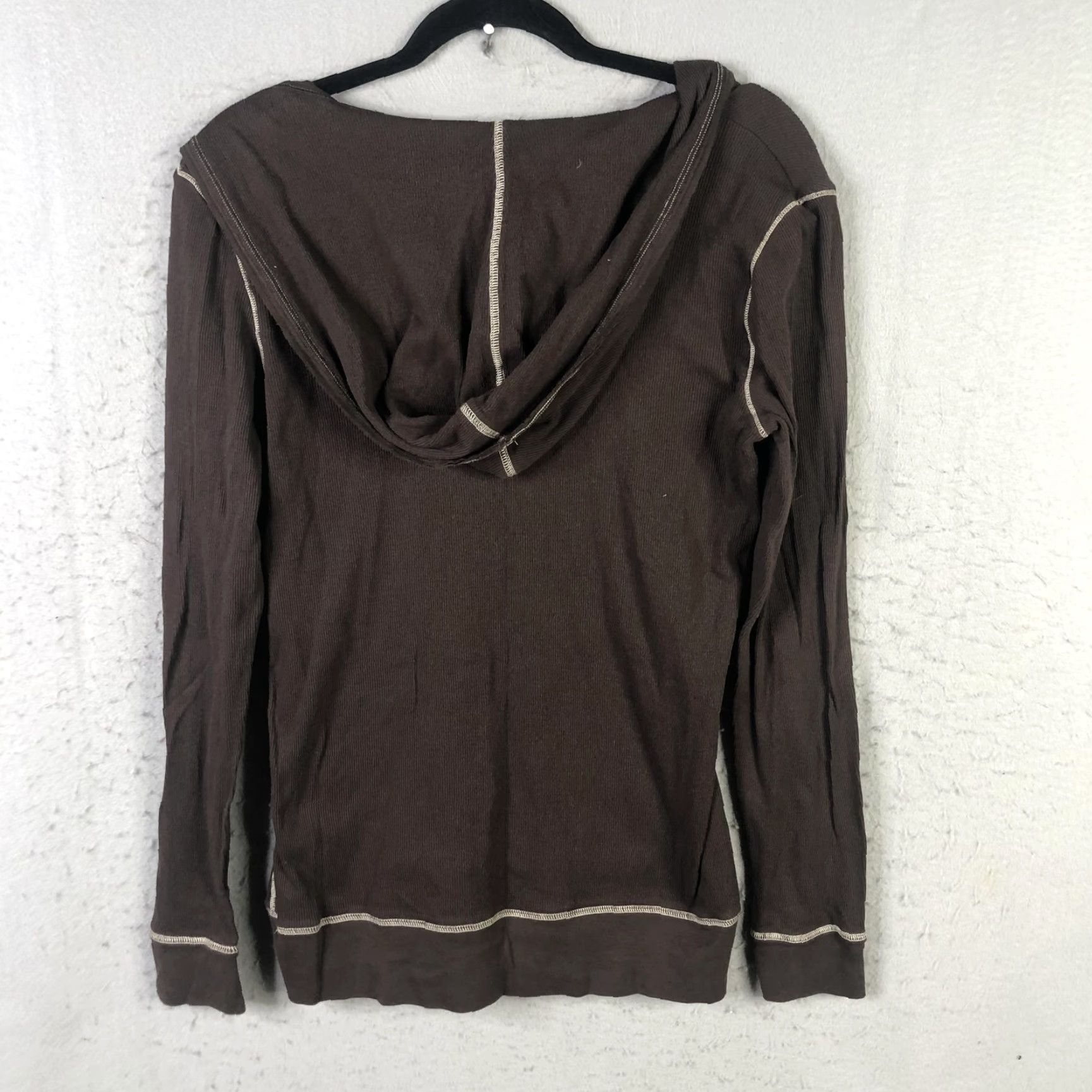 KangaROOS Tee Shop Hoodie Womens XL Brown Pullover Ribbed Long Sleeve Kangaroo Pocket Y2K Size XL / US 12-14 / IT 48-50 - 2 Thumbnail
