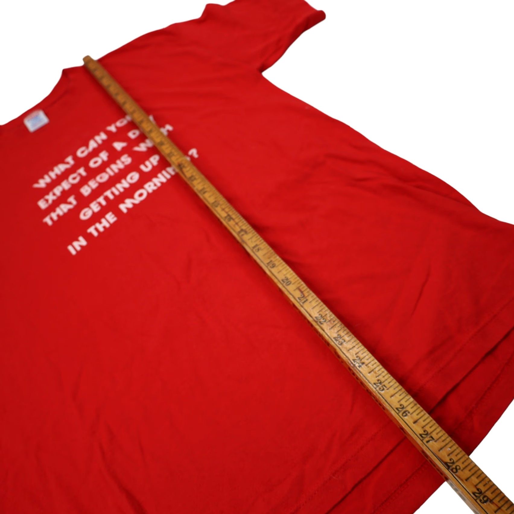 Vintage VINTAGE 90s Mens T-Shirt Red M Slogan Shirt Size US M / EU 48-50 / 2 - 6 Thumbnail