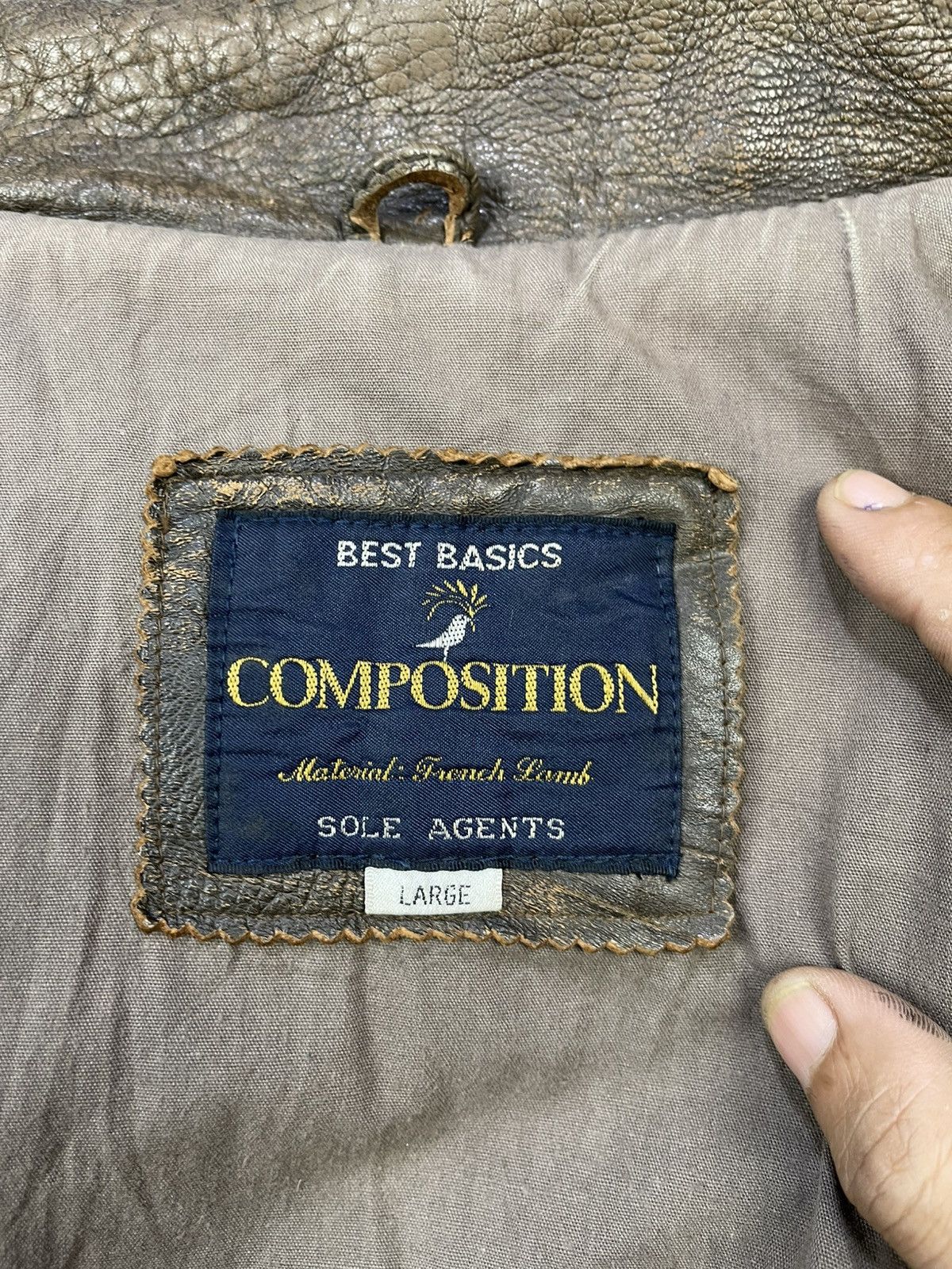 Genuine Leather Vtg Composition Distressed Lamb Skin Leather Jacket Size US L / EU 52-54 / 3 - 14 Thumbnail