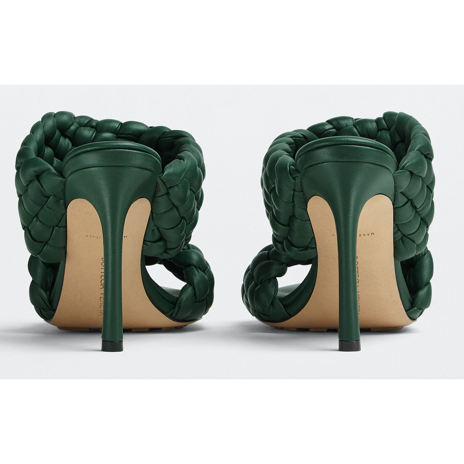 Bottega Veneta Curve Padded Vert Foncee Leather Sandal Mule Heel Pump 36.5 Size US 6.5 / IT 36.5 - 10 Thumbnail