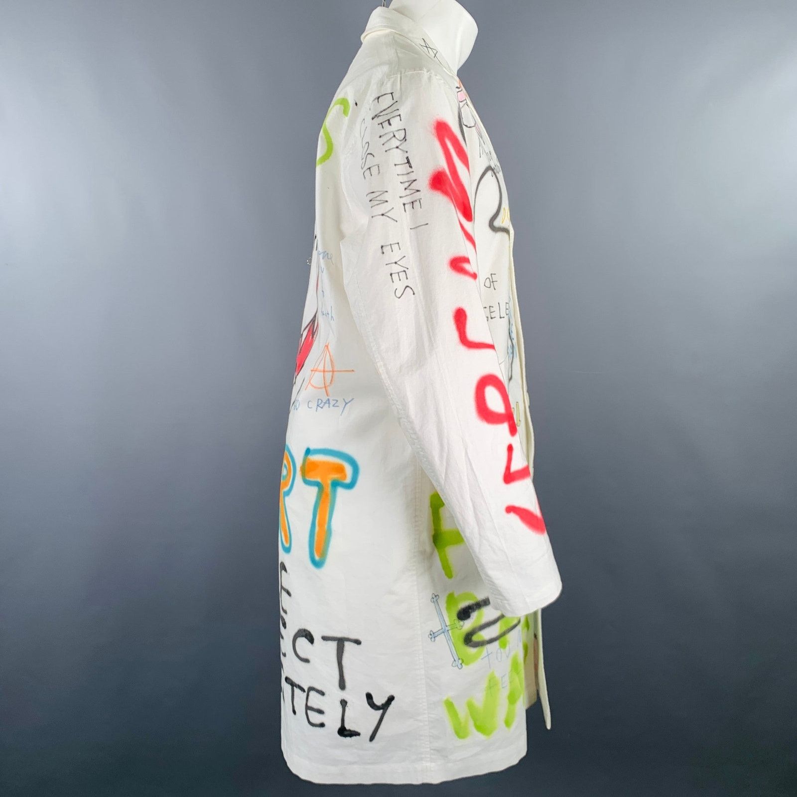 Other Size M White Multi Color Graphic Single Breasted Coat Size US M / EU 48-50 / 2 - 5 Thumbnail