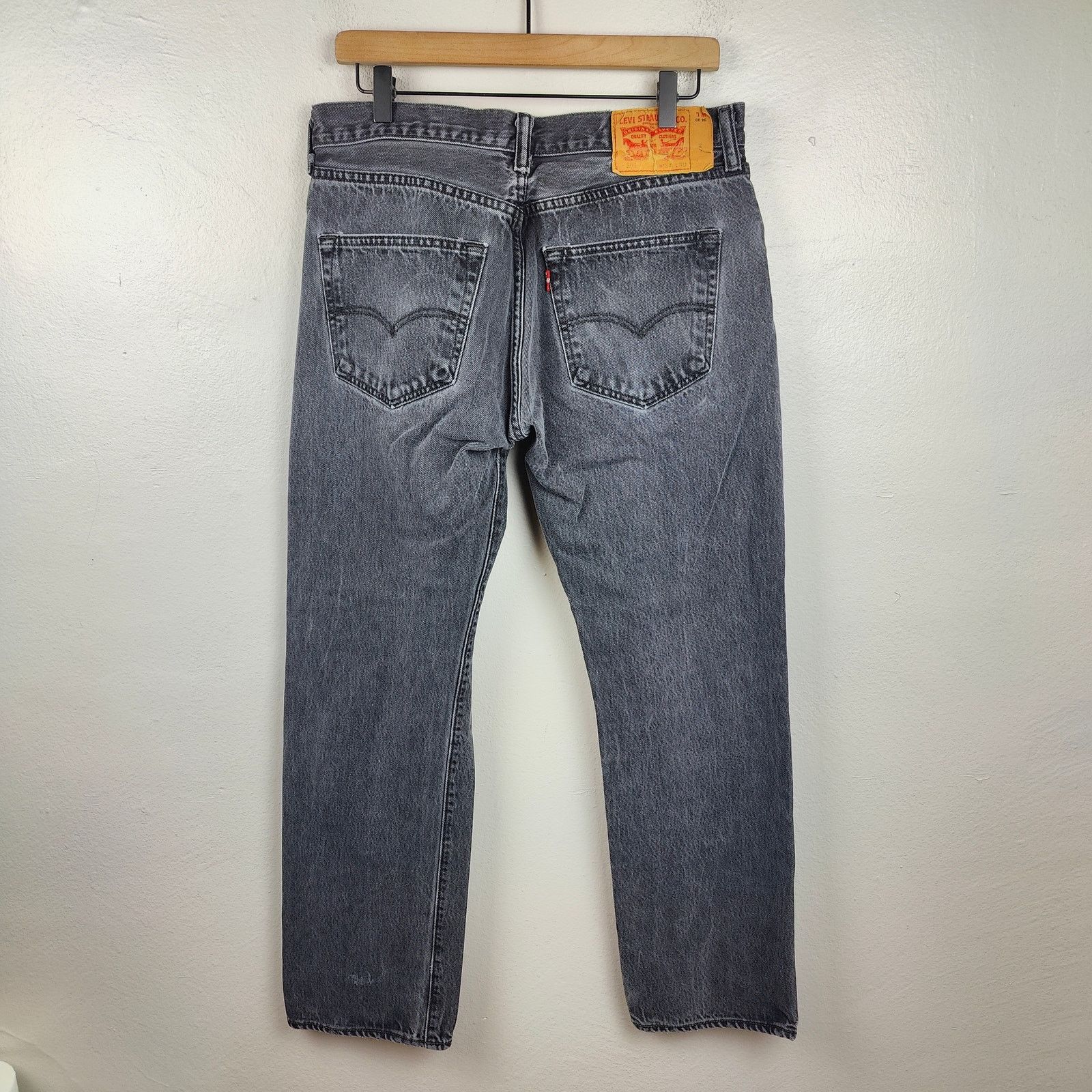 Levi's Levi's 501 Straight Fit Jeans Mens 34x30 Faded Black Wash Size US 34 / EU 50 - 7 Thumbnail