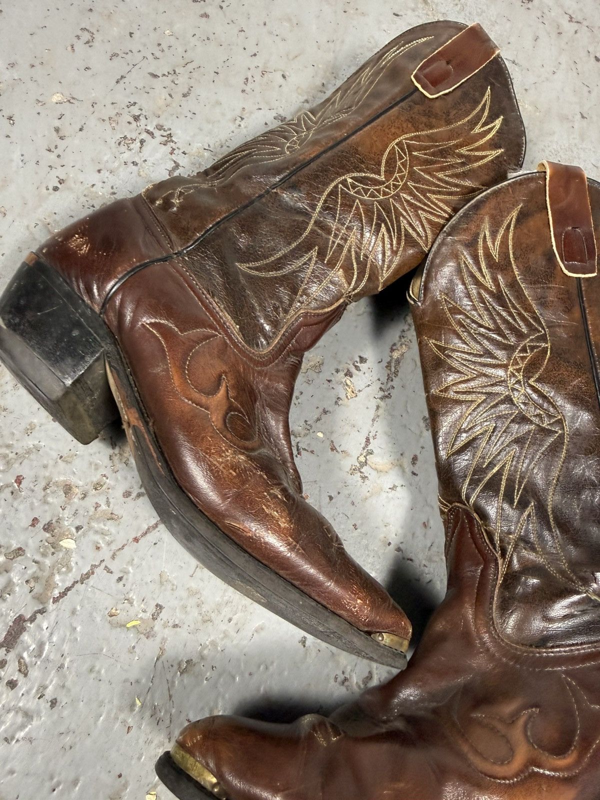 Boulet 80s Vintage Boulet Boots Canada Cowhide Cowboy Bootd Size US 9.5 / EU 42-43 - 6 Thumbnail