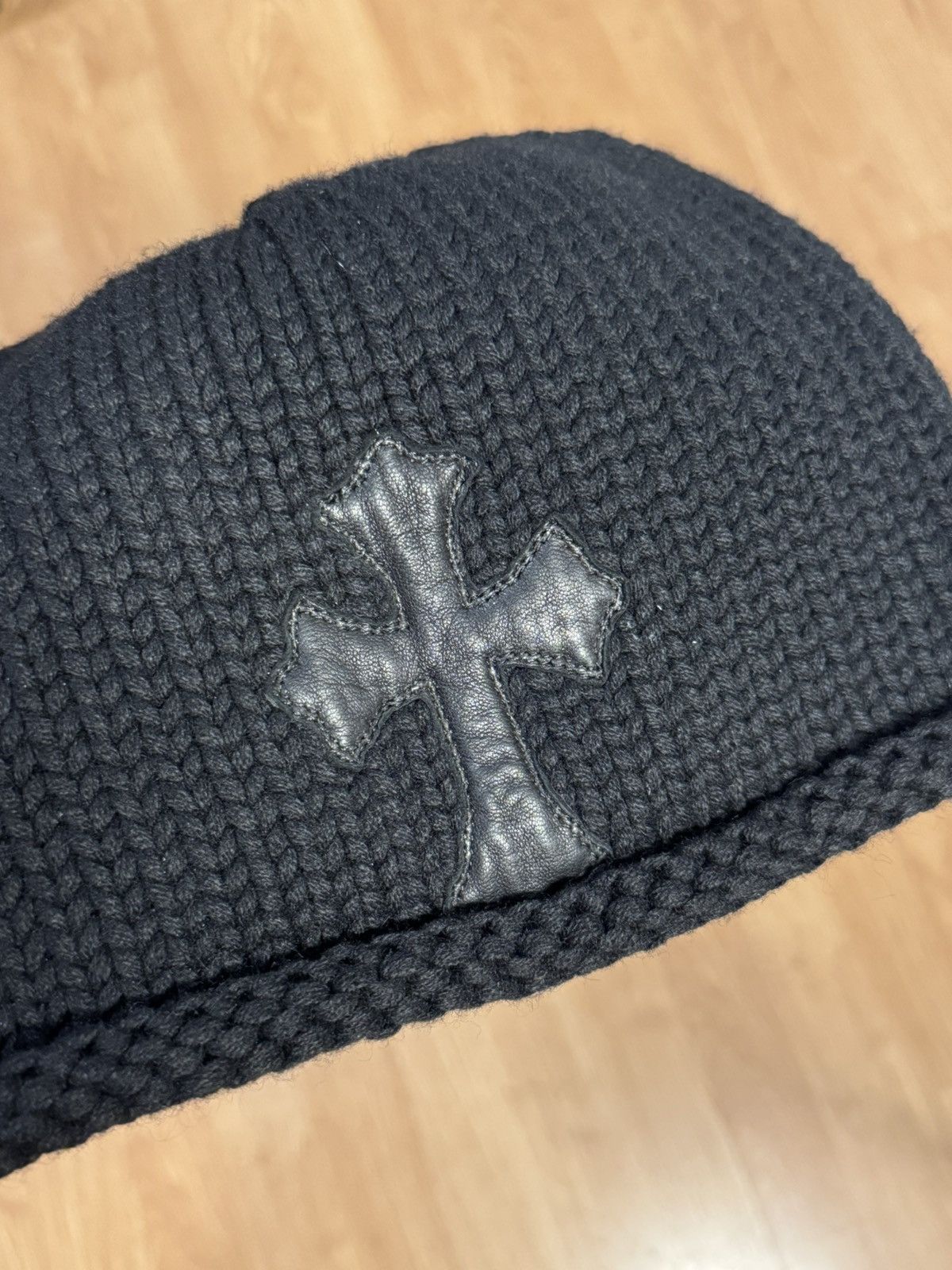 Chrome Hearts Chrome Hearts Black Cashmere Black Cross Patch Beanie Size ONE SIZE - 5 Thumbnail