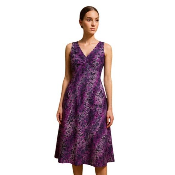 Vintage Andrea Polizzi for Rex Lester 4 Purple Abstract Print Silk S Size S / US 4 / IT 40 - 13 Thumbnail