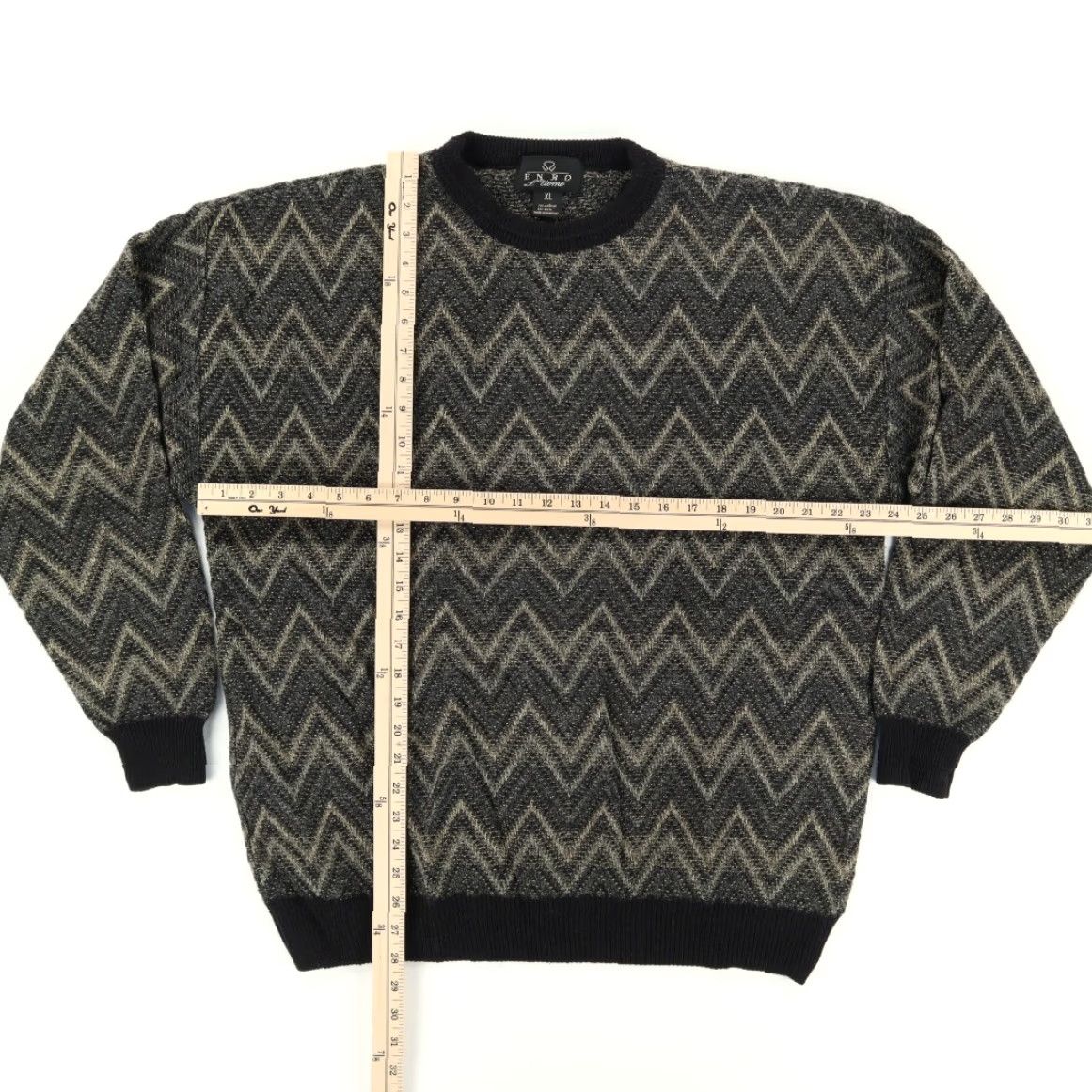 Enro VTG Enro L'Uomo Zig Zag Striped Pullover Sweatshirt Men's XL Size US XL / EU 56 / 4 - 3 Thumbnail