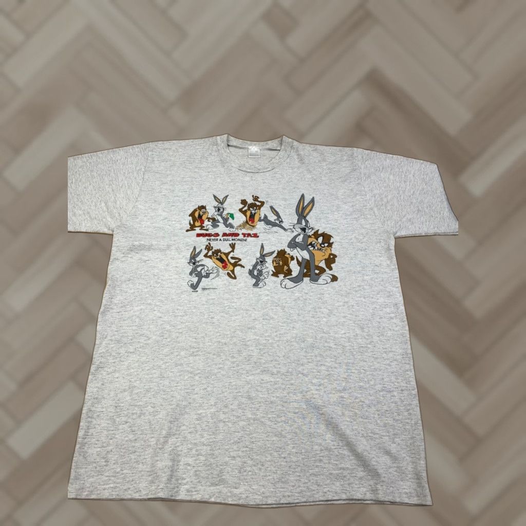 Vintage VINTAGE Bugs and Taz Never a Dull Moment T Shirt Mens M Gray 90s Cartoon, Warner Bros. Shirt Mens M Gray Size US M / EU 48-50 / 2 - 1 Thumbnail
