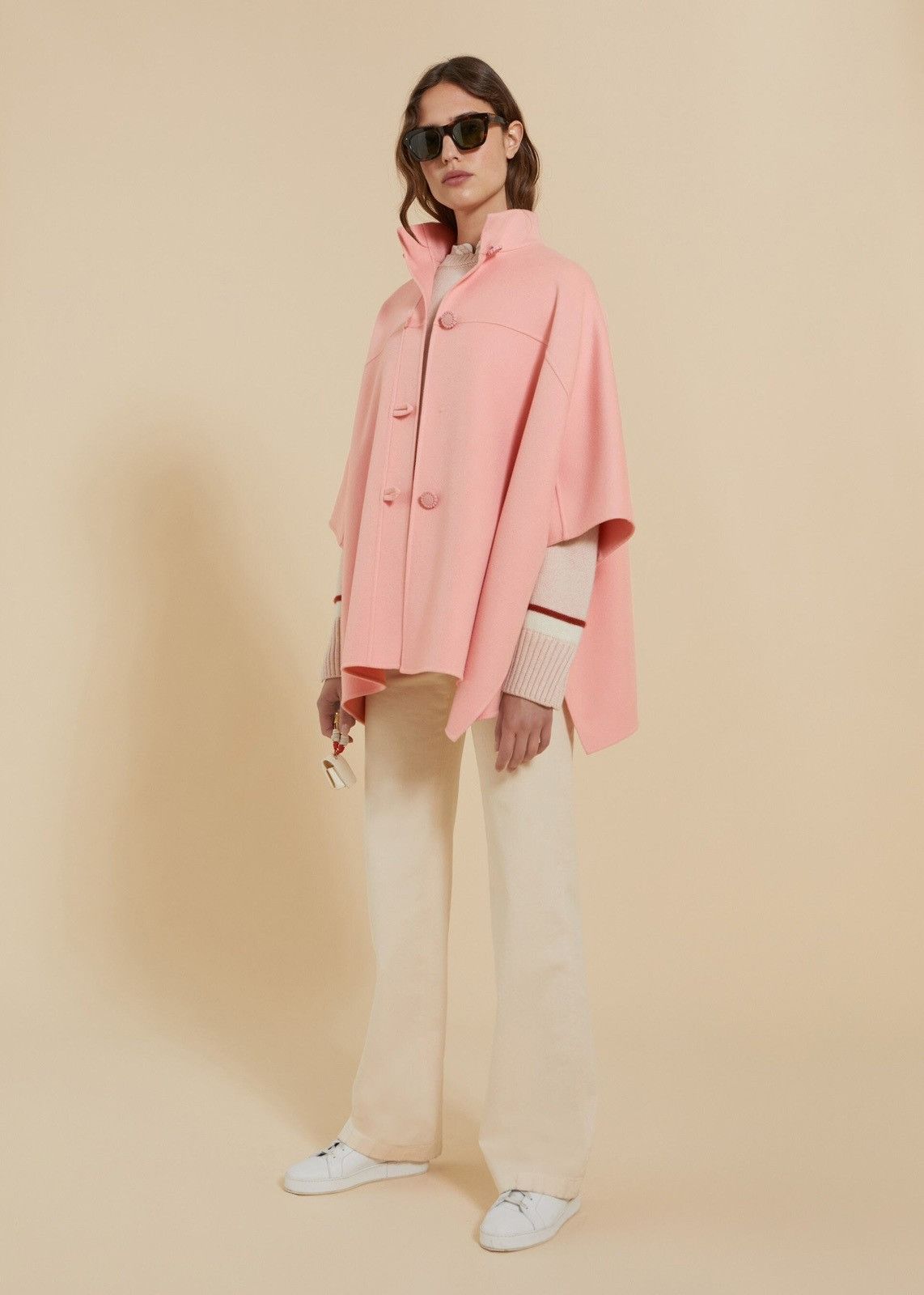 Loro Piana o1srvl11e0824 Size: OS / Agathe AF Cashmere Cape in Pink Size ONE SIZE - 4 Thumbnail