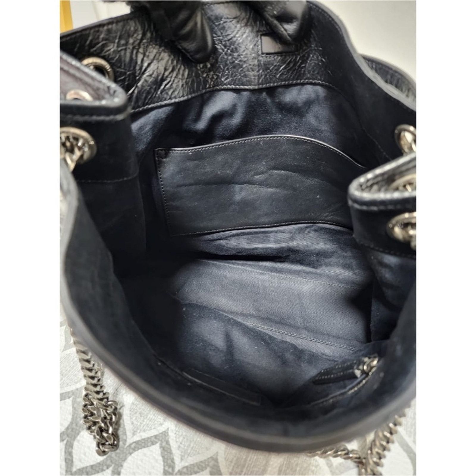 Saint Laurent Paris St Laurent Crinkled Calfskin Matelasse Monogram Large Niki S Size ONE SIZE - 12 Thumbnail