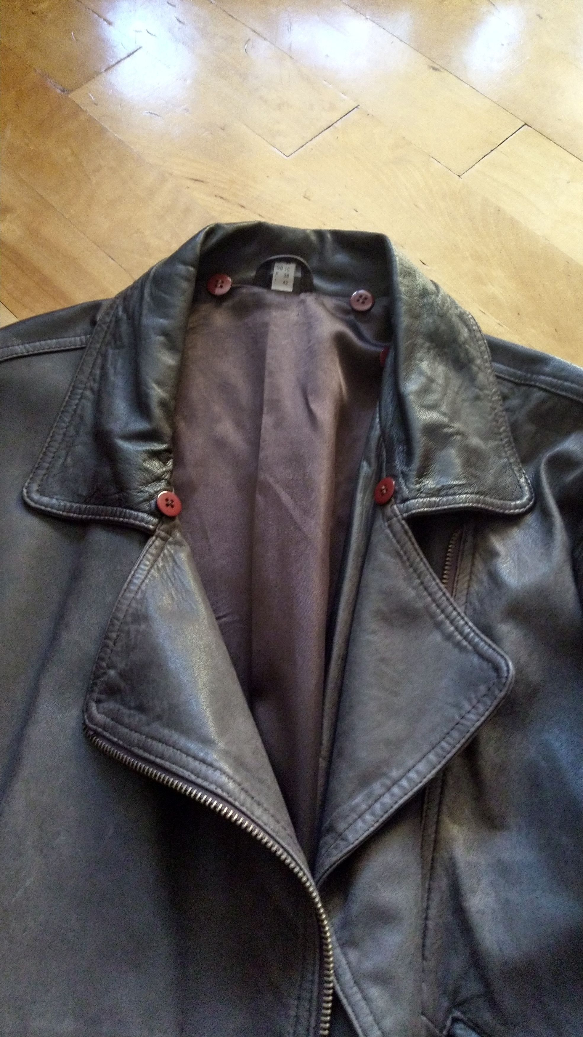 Genuine Leather 100% Leather Jacket Vintage Coat alt opium goth grunge Size M / US 6-8 / IT 42-44 - 4 Thumbnail