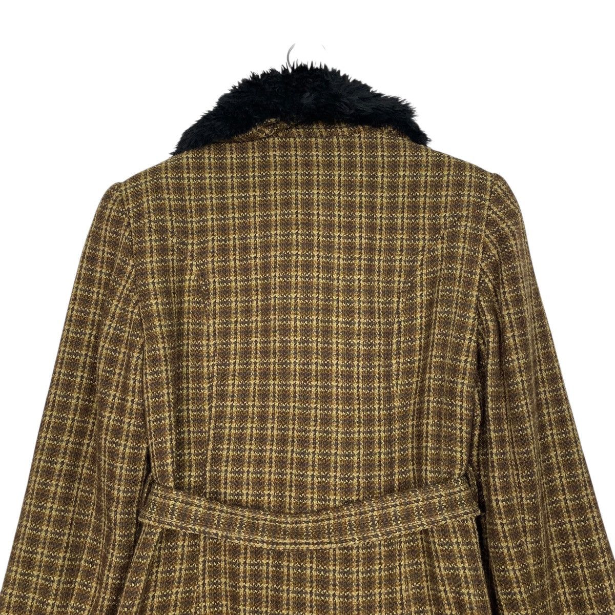 Other Spazio Jeans Plaid Wool Fur Jacket Size M / US 6-8 / IT 42-44 - 8 Thumbnail