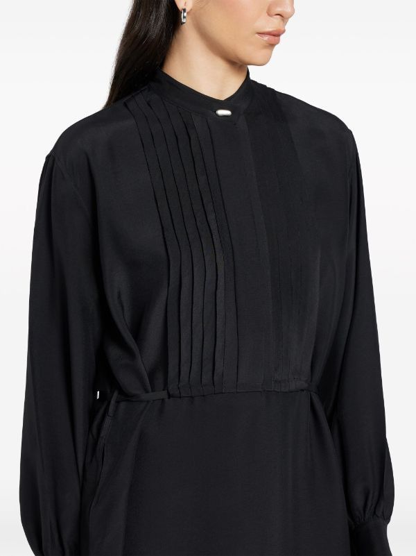 Jil Sander Jil Sander pleated detail viscose black dress Size XS / US 0-2 / IT 36-38 - 1 Thumbnail