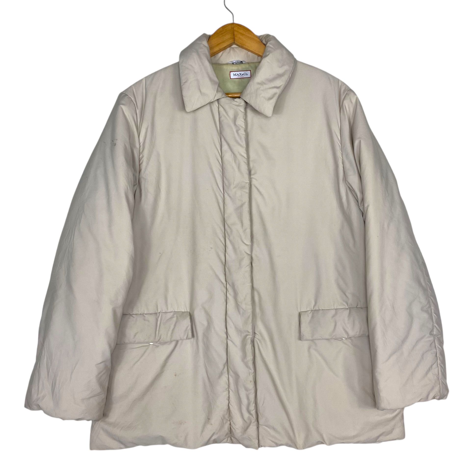 MAX&Co. 💥MAX MARA PADDED SOFT BIEGE JACKET Size L / US 10 / IT 46 - 1 Thumbnail