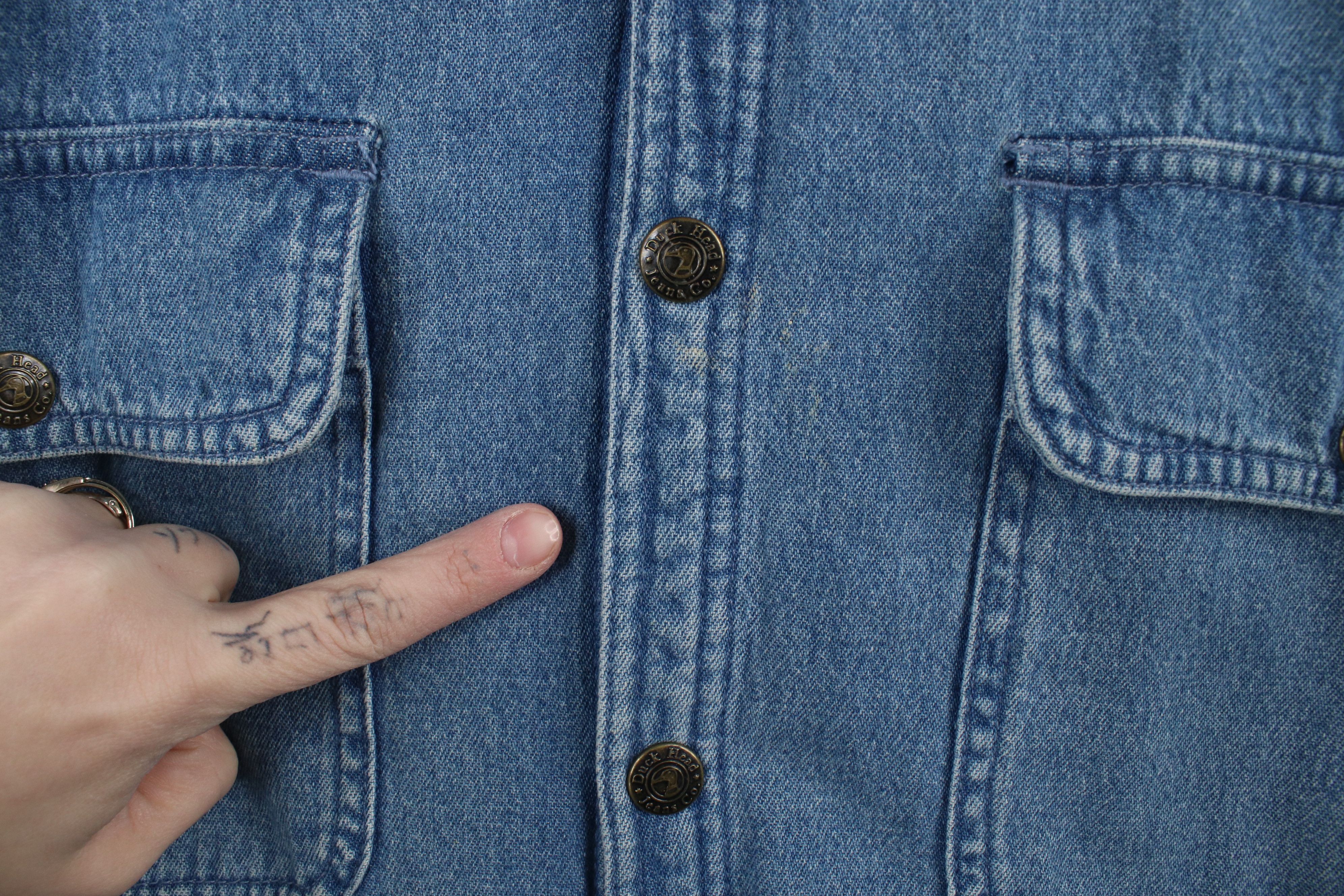 Vintage Vintage 90s Streetwear Fleece Lined Denim Jean Shirt Jacket Size US XL / EU 56 / 4 - 4 Thumbnail