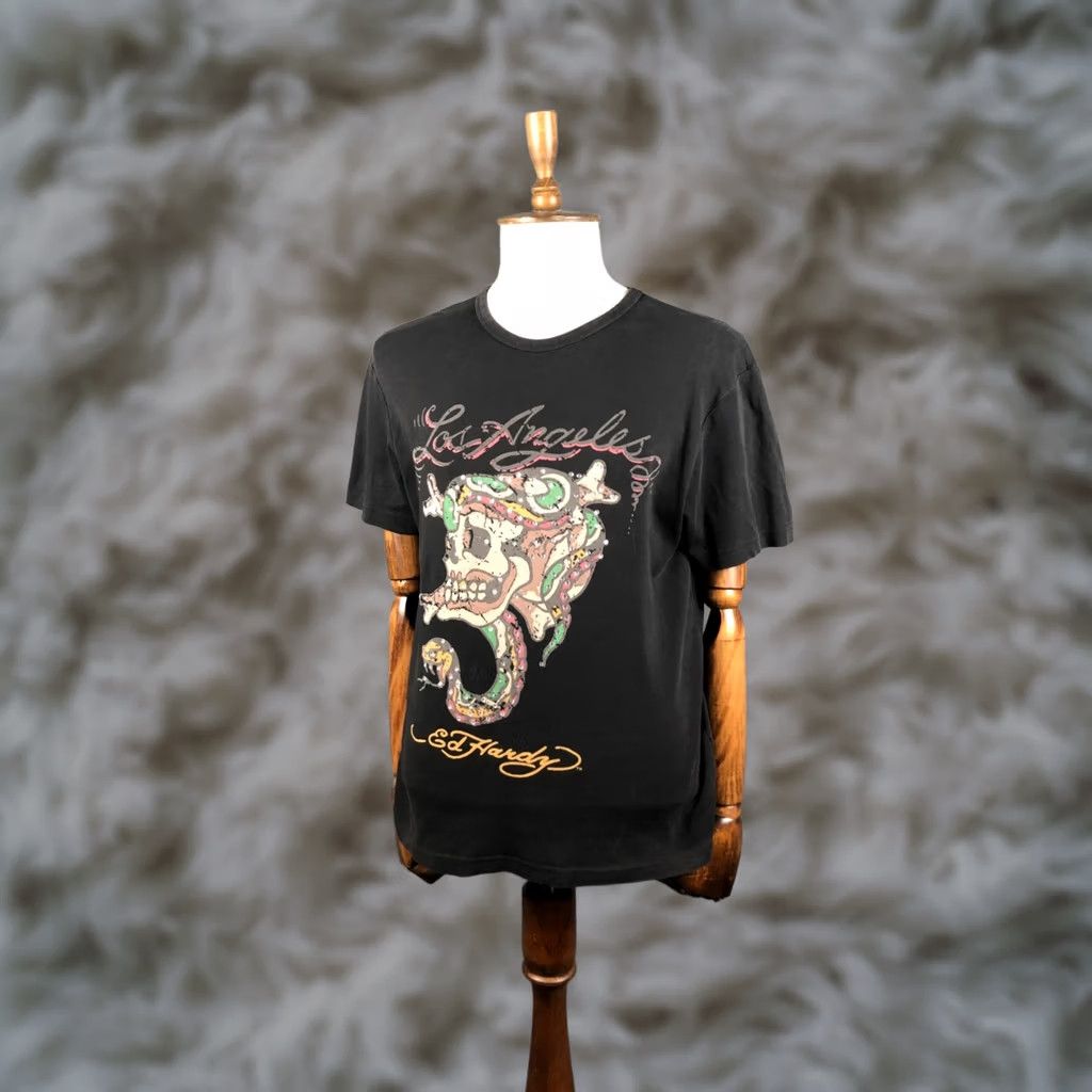 Ed Hardy Ed Hardy T-Shirt Men XXL Black Printed Cotton Crew Neck Short Sleeve Logo Rhinestone Vintage: No Size US XXL / EU 58 / 5 - 1 Thumbnail