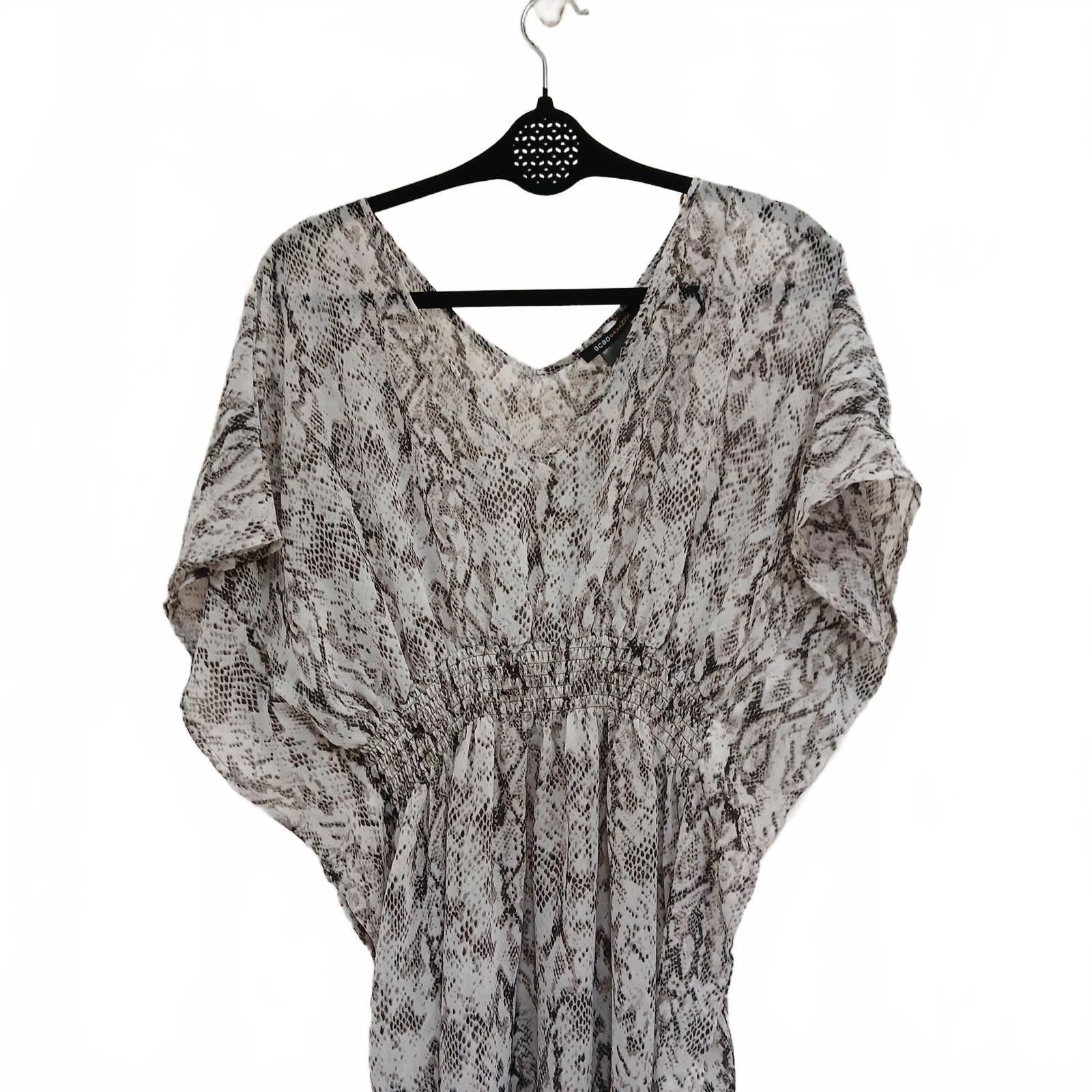 Bcbgmaxazria BCBG Maxazaria Large Snake Skin Short Kaftan Size L / US 10 / IT 46 - 5 Thumbnail