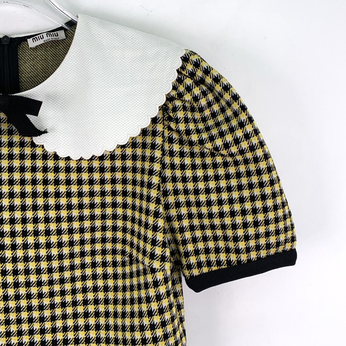 Miu Miu Miu Miu Cotton Peter Pan Collar Short Sleeve Top K26WX Size L / US 10 / IT 46 - 3 Thumbnail