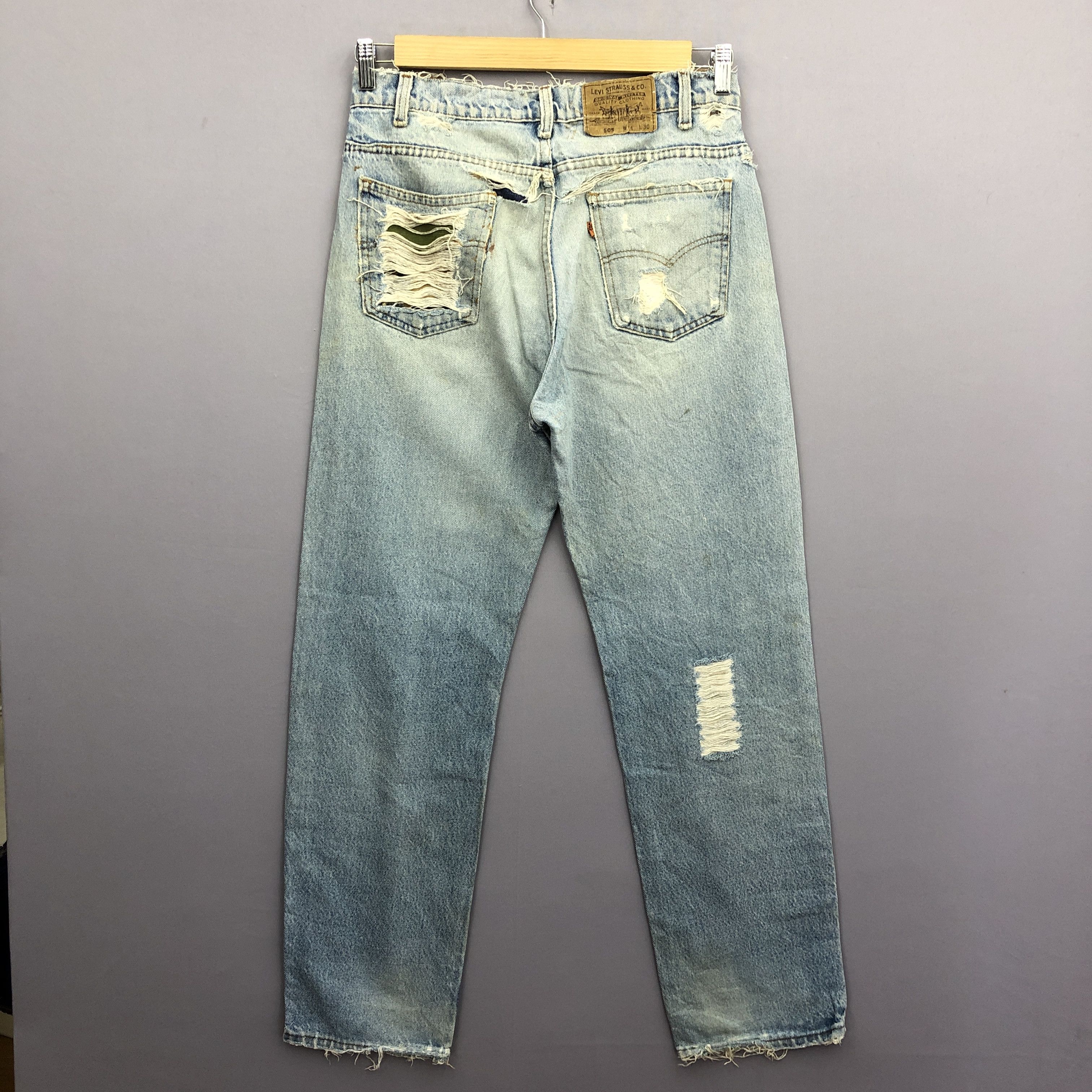 Levi's Vintage Levis 505 Distressed Orange Tab Faded Jeans Denim Size US 30 / EU 46 - 2 Thumbnail