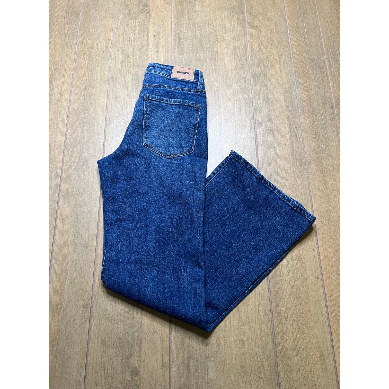 Rsq RSQ High Rise Flare Jeans Womens Size 27 Blue Stretch Denim Size 27" / US 4 / IT 40 - 13 Thumbnail