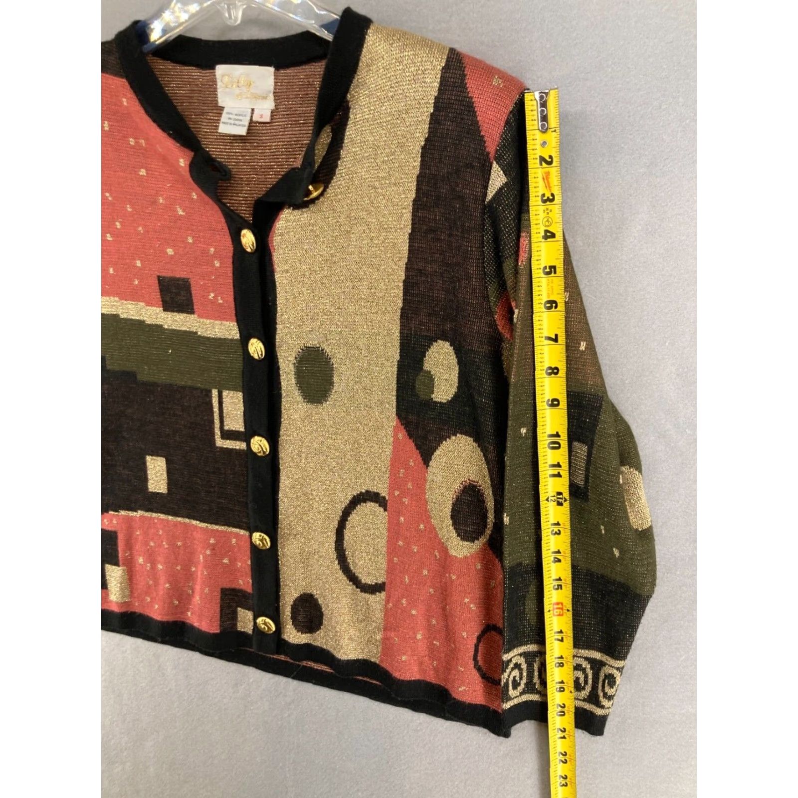 Lilly Pulitzer VINTAGE Lilly Cardigan Womens Small 100% acrylic Geometric Print 90s Size S / US 4 / IT 40 - 4 Thumbnail